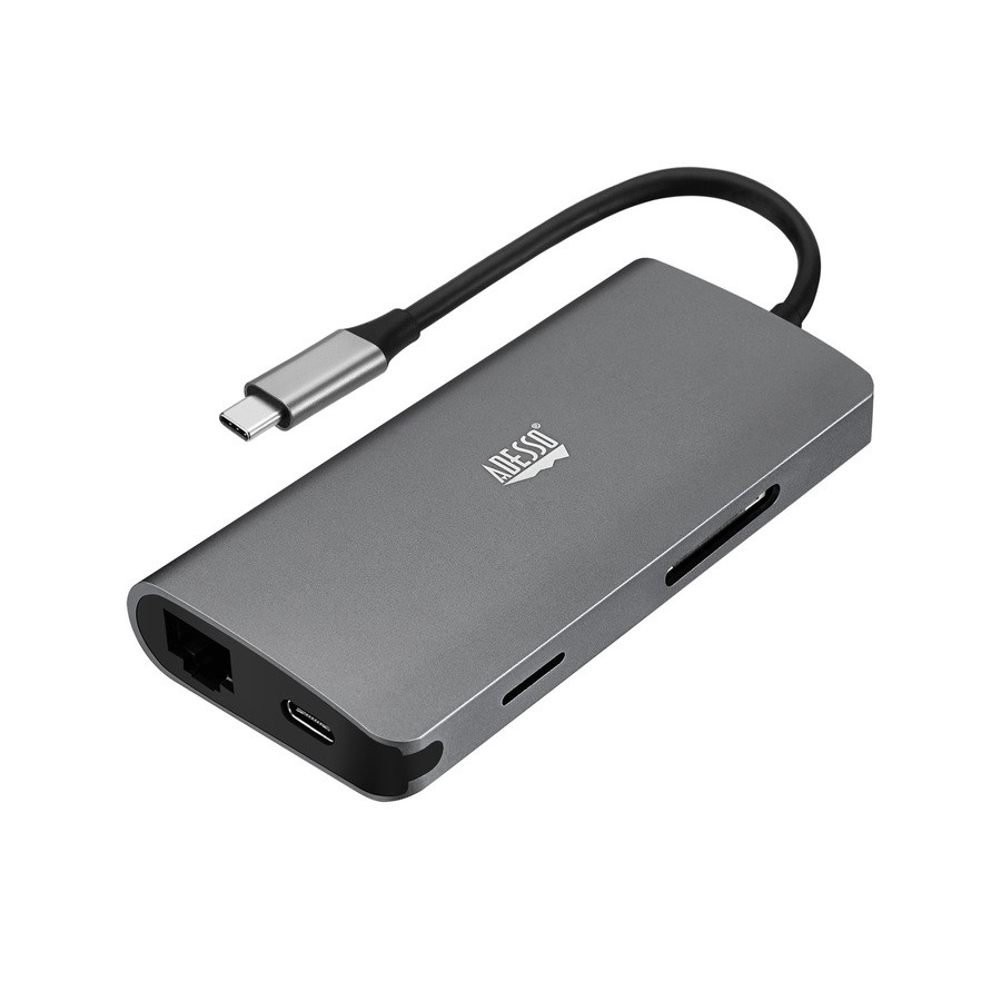 Adesso AUH-4030 8-in-1 USB-C Multiport Docking Station Hub H-DMI Card Reader