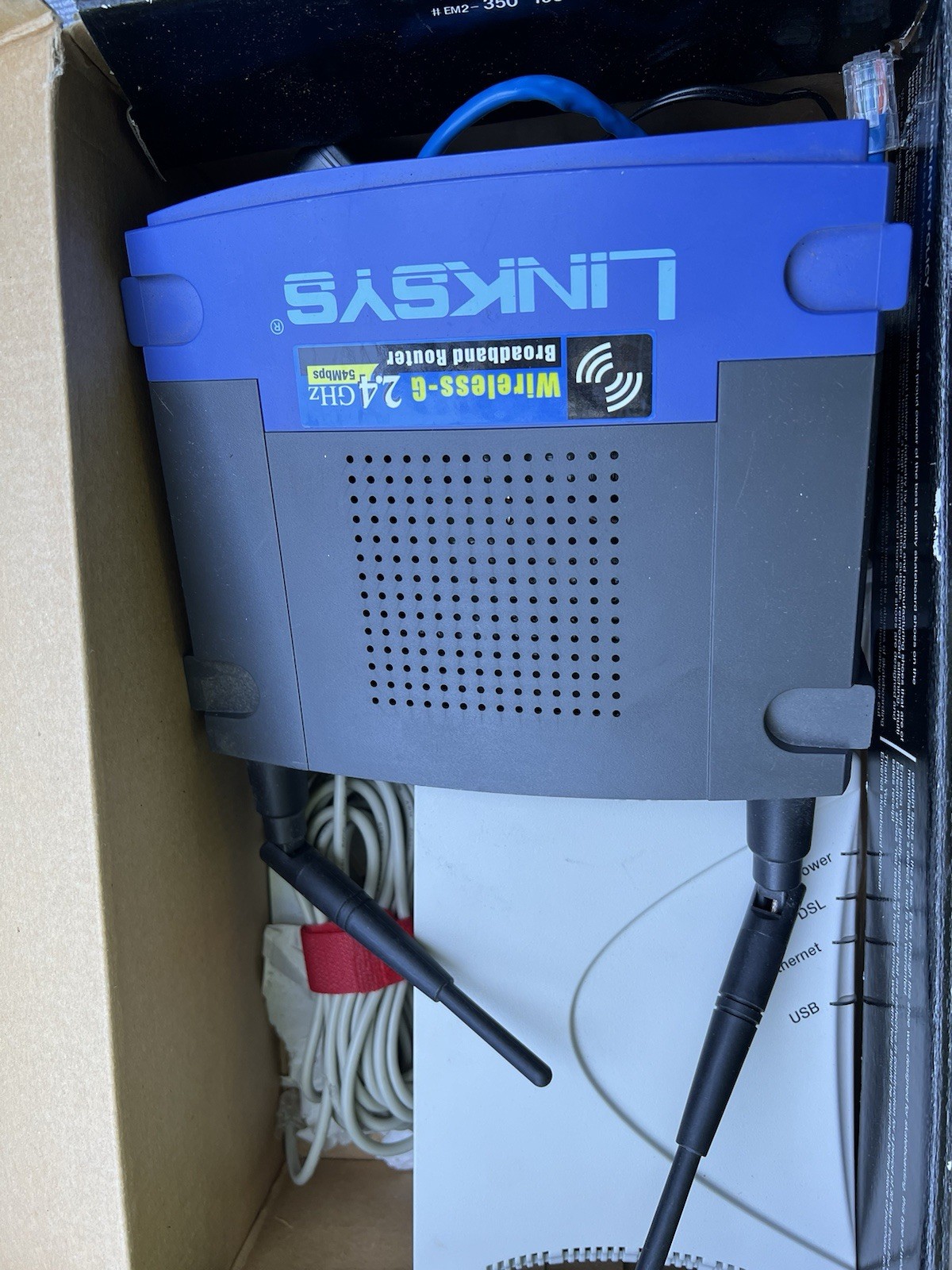 Bundle- 2 DSL Routers: Linksys WRT54G, Westell Model 2200, + cords + AC Adapters