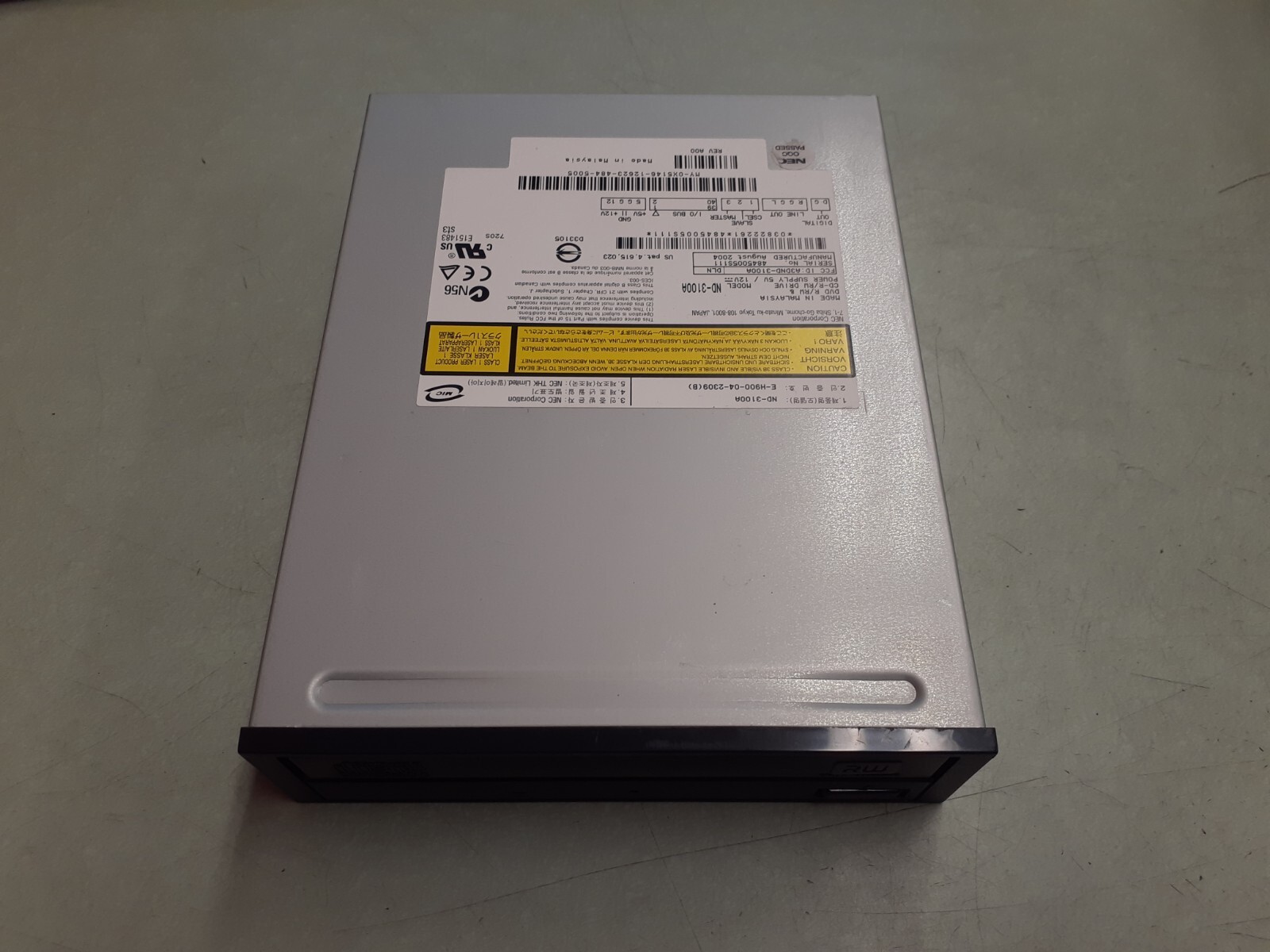 NEC ND-3100A DVD CD R/RW Drive 0X5146 X5146 - Black Bezel