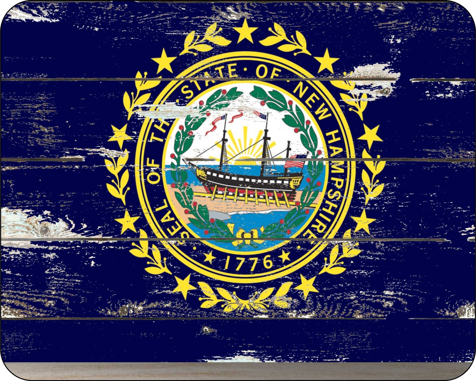 State Flag Of New Hampshire Mousepad 7 x 9  Distressed Art Photo mouse pad