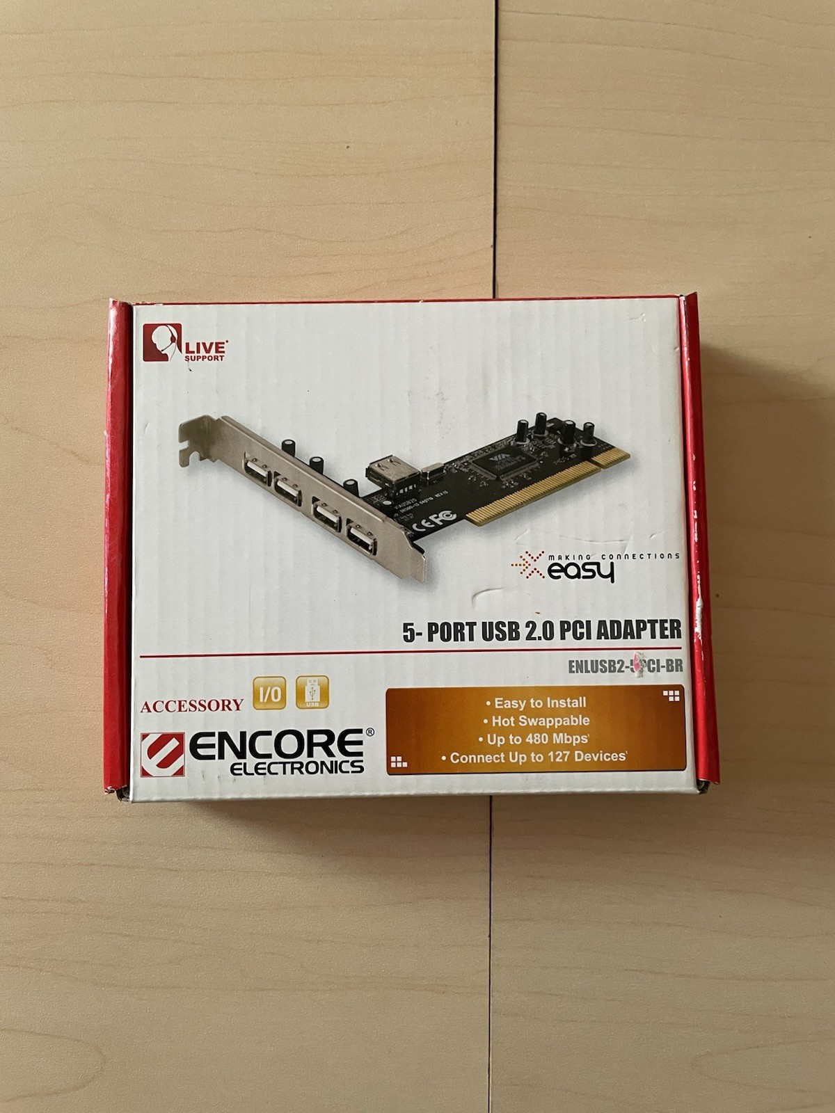 Encore Electronics USB 2.0 PCI 5-Port VIA VT6212L Chipset - ENLUSB2-5PCI-BR