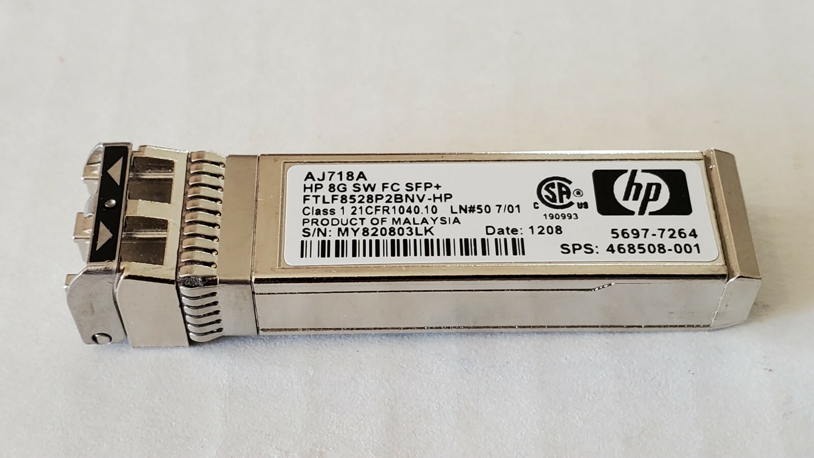HP AJ718A 8G SW FC SFP+ FTLF8528P2BNV-HP Transceiver Module