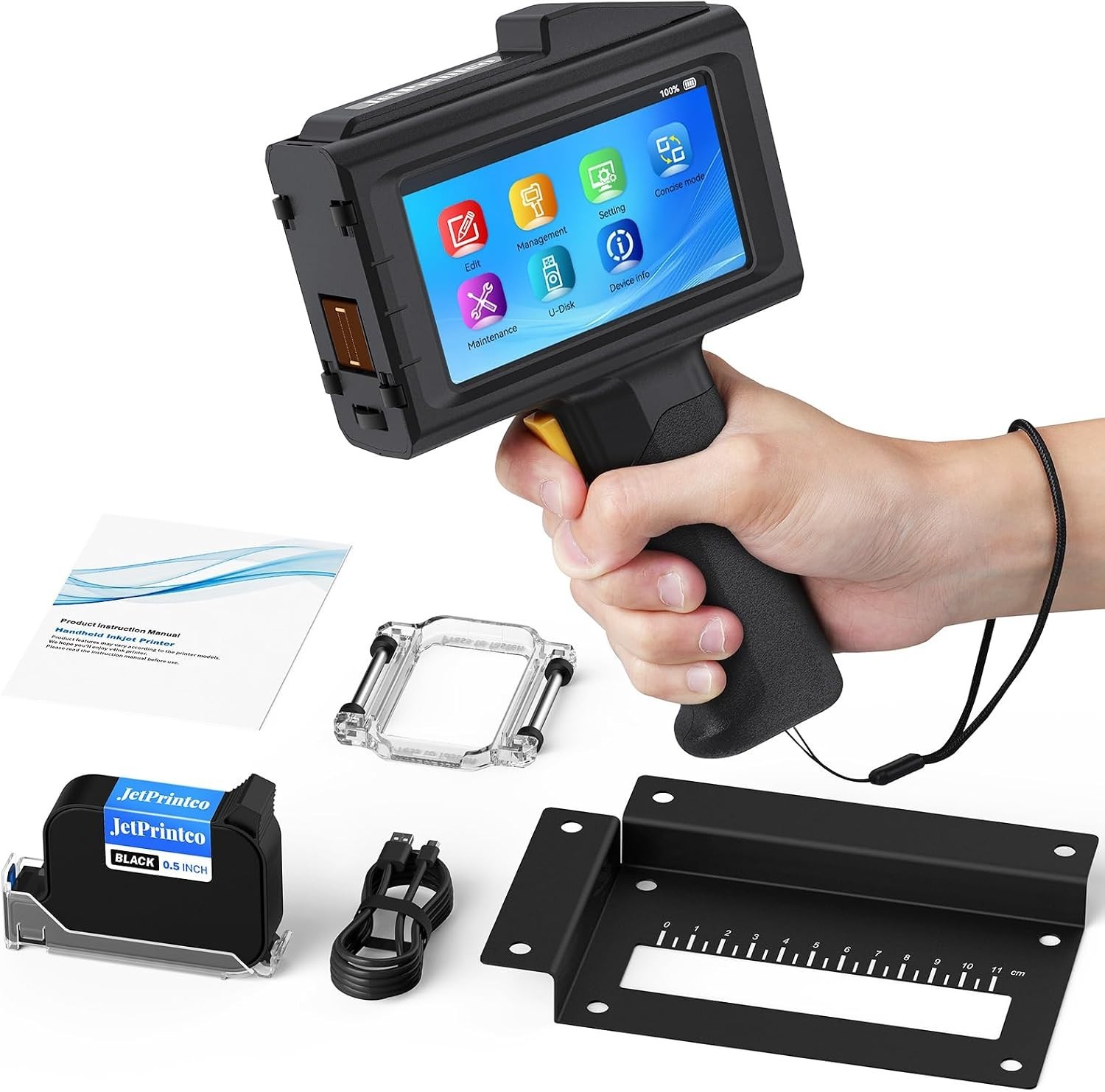 0.5 Inch Print Height Intelligent JC01 Handheld Inkjet Printer (Black)