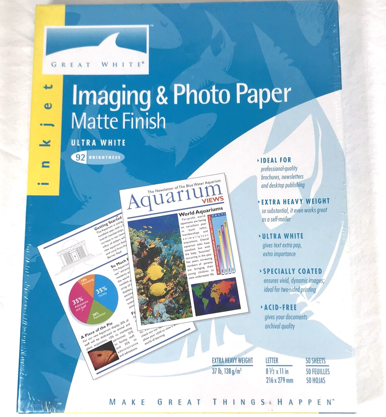 Great White Matte Imaging & Photo Paper 8.5" x 11" 50 Sheets Ex Heavy Weight