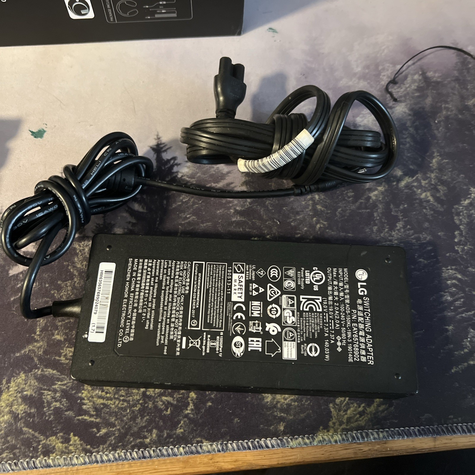 Original OEM LG 34GK950G-B Monitor ADS-150KL-19N-3 190140E 19V 7.37A Adapter