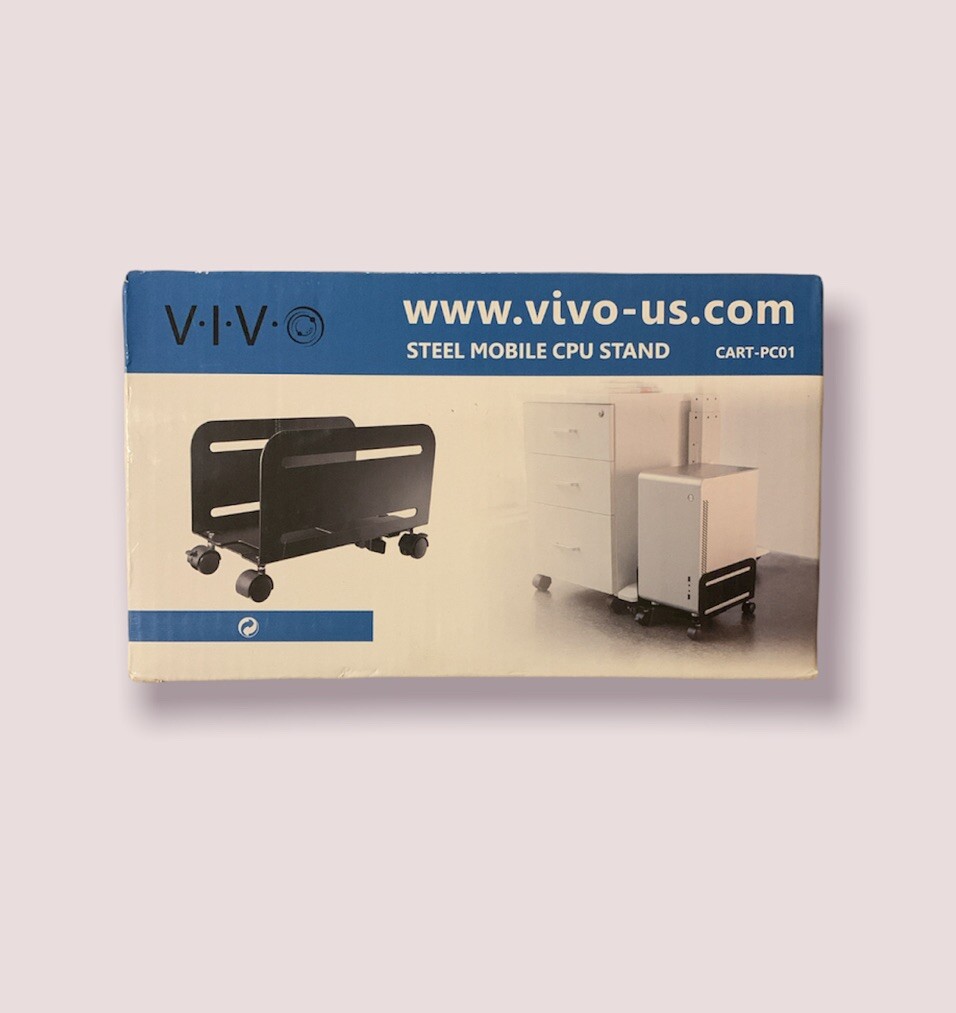 VIVO CART-PC01 ATX Desktop Case Adjustable Mobile Cart Holder - Black. #A6