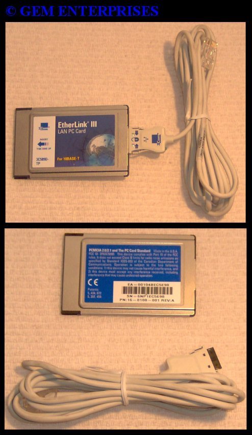 APPLE NEWTON PDA Mac 2000 2100 NETWORK CARD NIC + DONGLE & CD