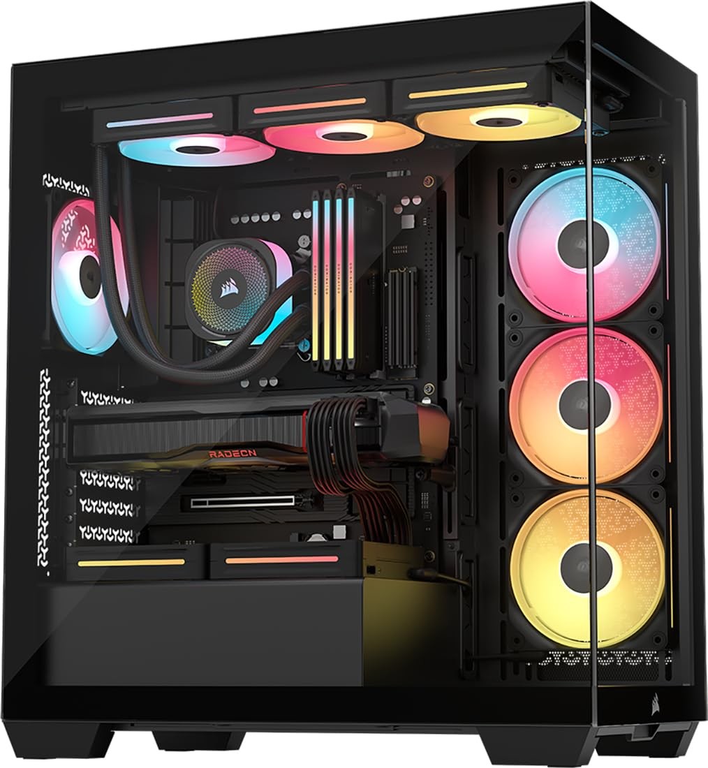 CORSAIR 3500X LX RGB Link Panoramic MidTower PC Case – 3X PreInstalled Fans, ...