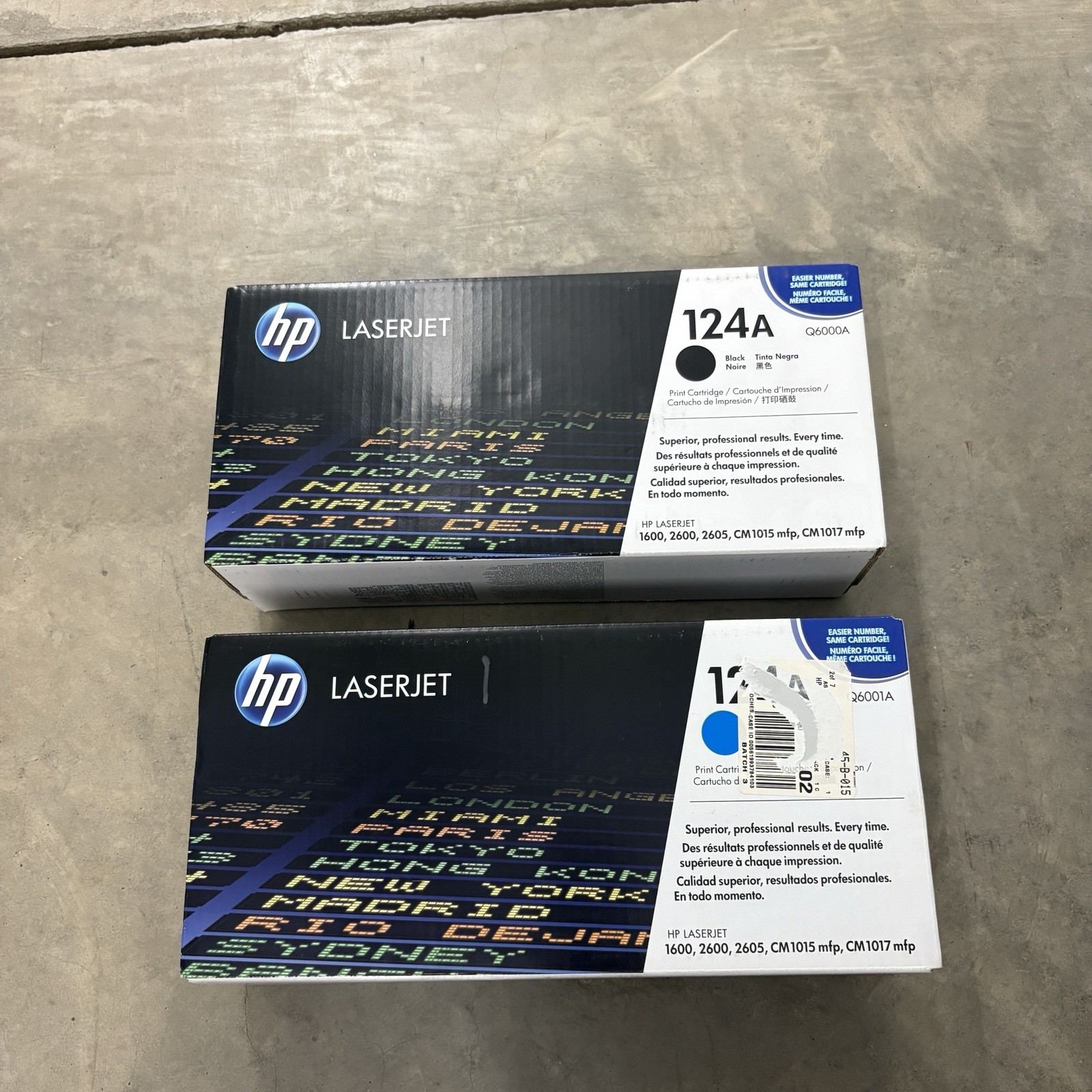 HP 124A Black Cyan Original LaserJet Toner Cartridge Q6000A Q6001A New OEM