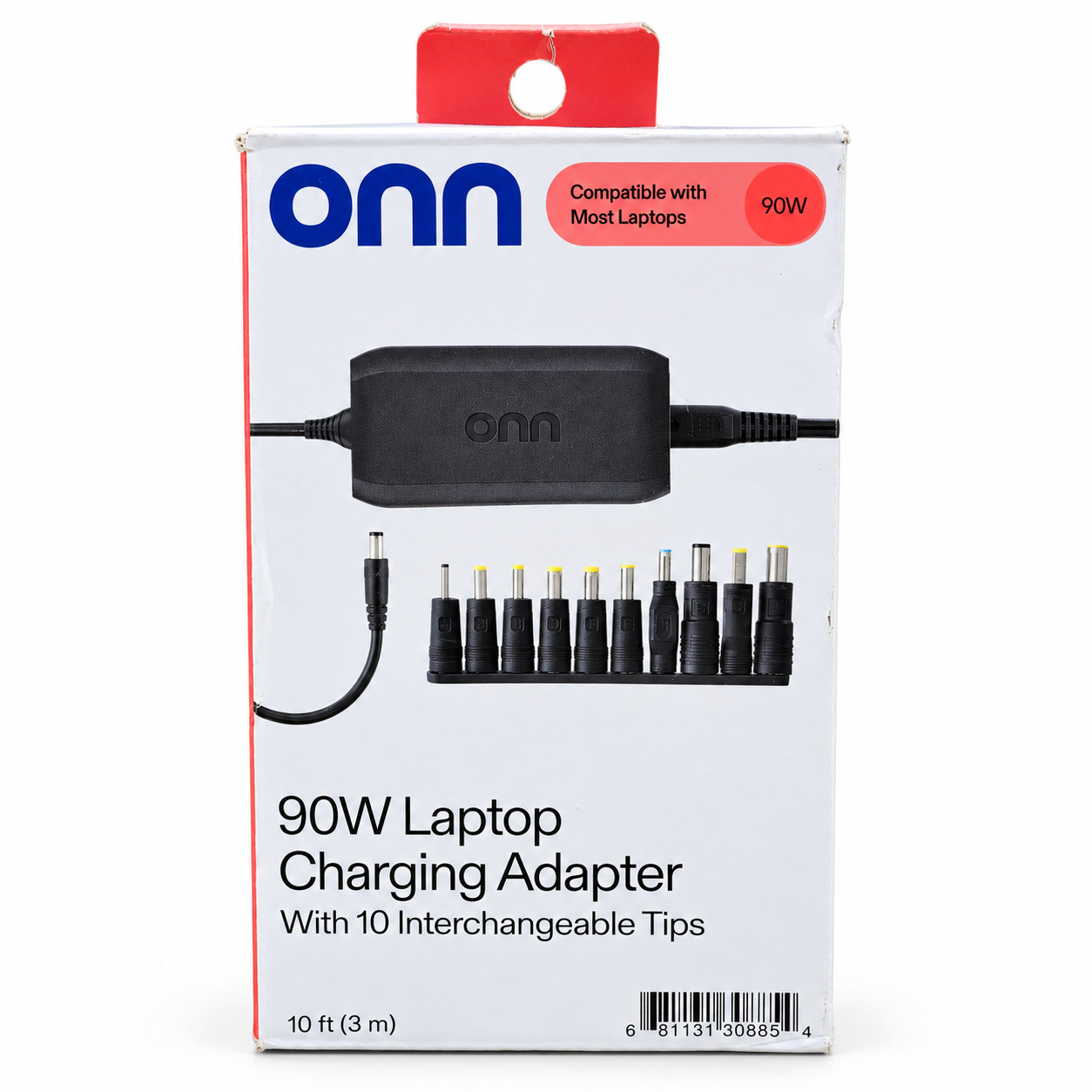 Onn Universal 90W Laptop Charger with 10 Interchangeable Tips (100009089) - NEW™
