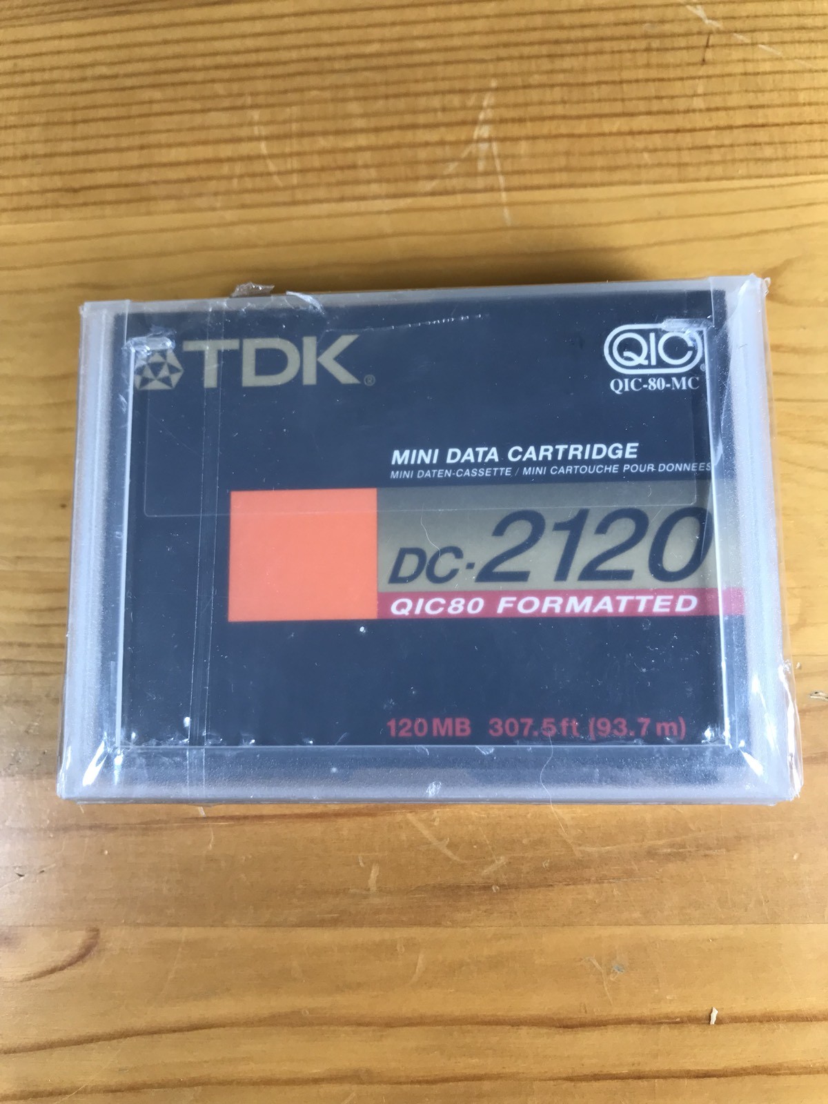 TDK Mini Data Cartridge DC-2120 New Sealed QIC80 Formatted 120MB 307.5' Cassette