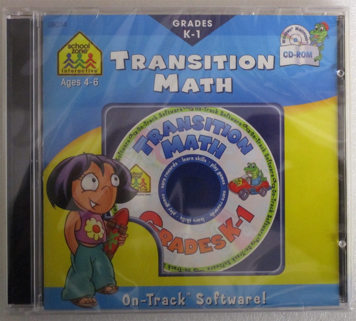 Software PC School Zone Transition Math Grade K-1 Ages 4-6 NEW SEALED Jewel