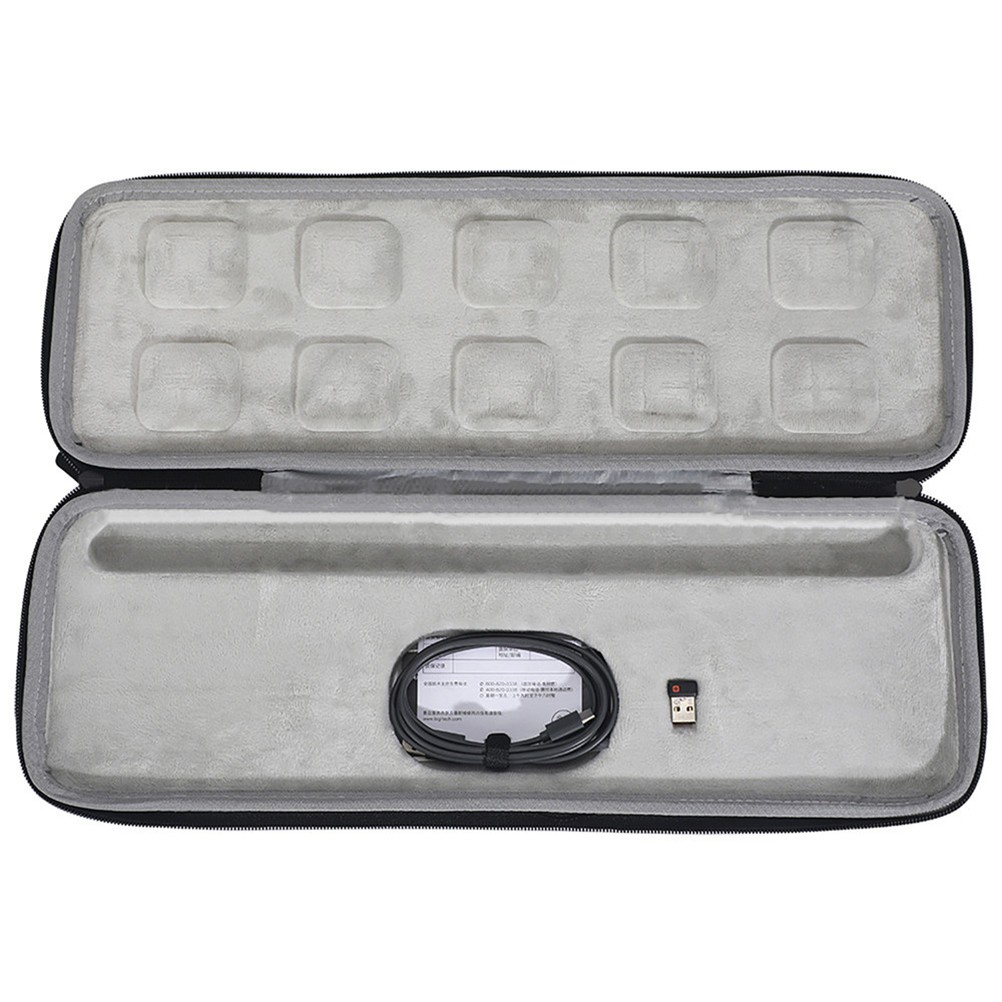 Reusable Plastic Keyboard Protective Case with Zipper Shockproof Black Cover