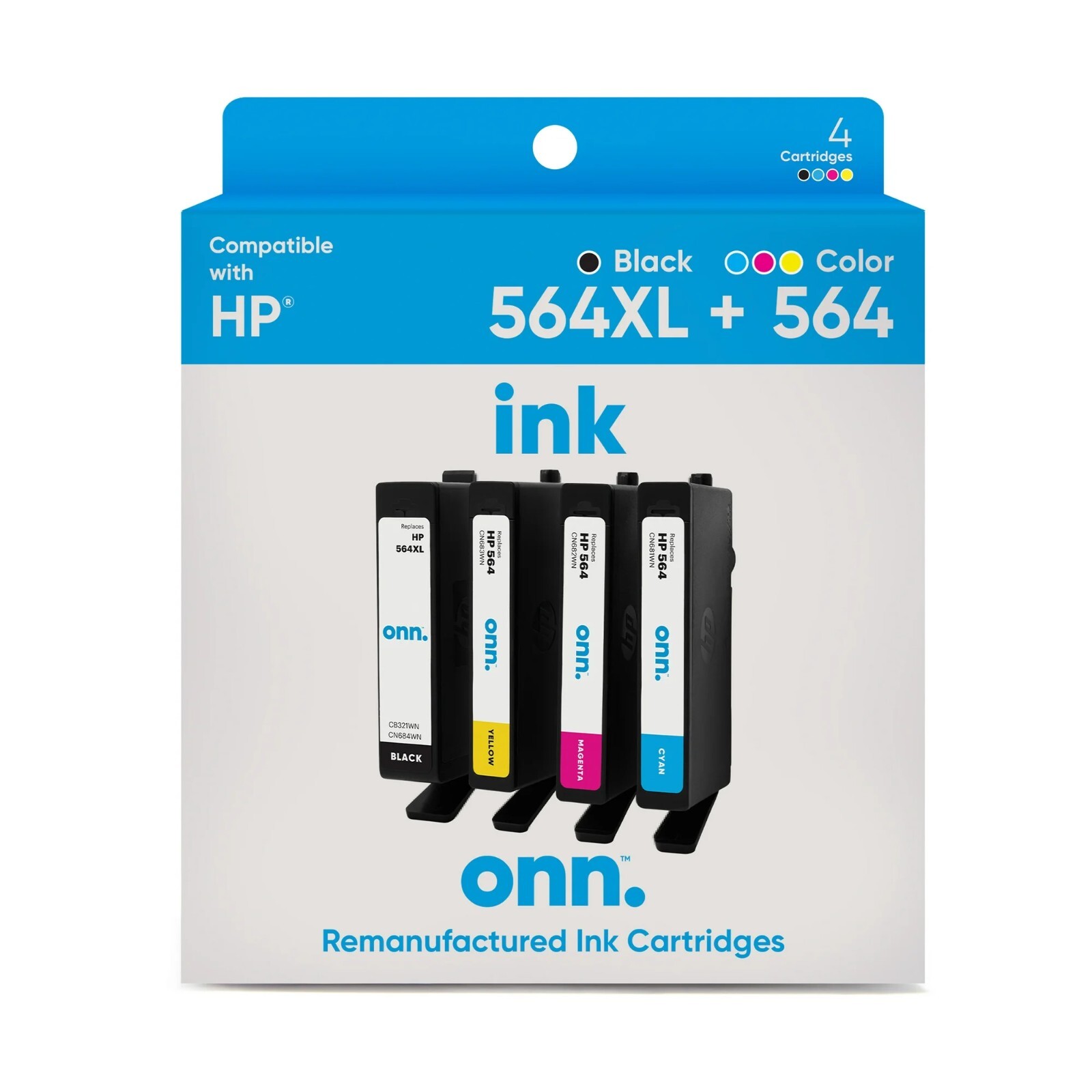 Onn Hp564Xl High Capacity Combo Inks, Pack of 4 EXP: 12/24 