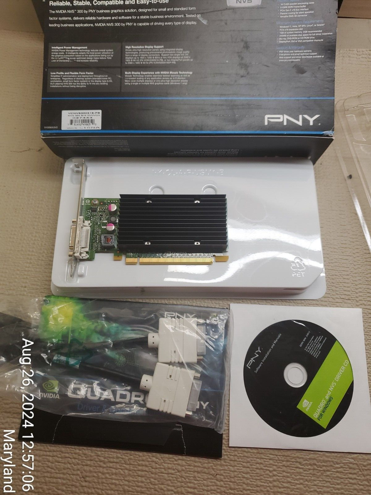 PNY NVIDIA NVS 300 512mb DDR3 Video Graphics Card GPU New Sealed