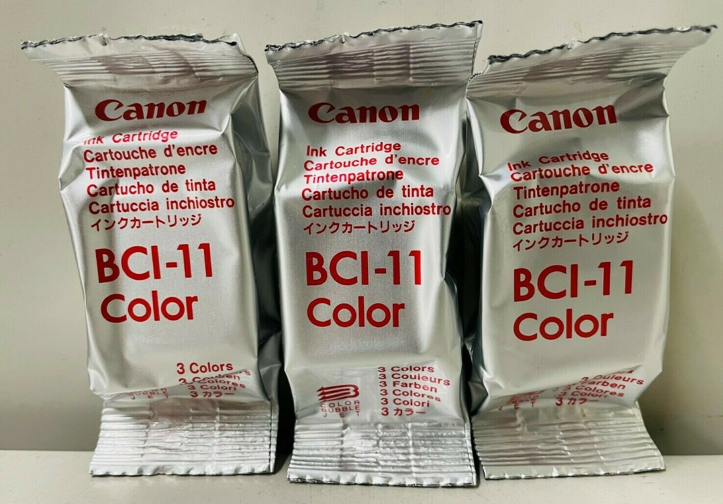New Genuine Canon BCI-11 Color 3PK Ink Cartridges, BJC-50 Color Ptr, BAG