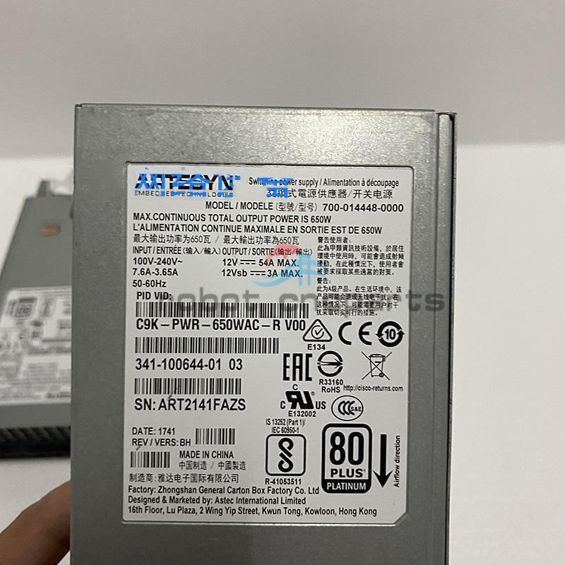 1PCS Cisco C9K-PWR-650WAC-R AC Power Supply 650W