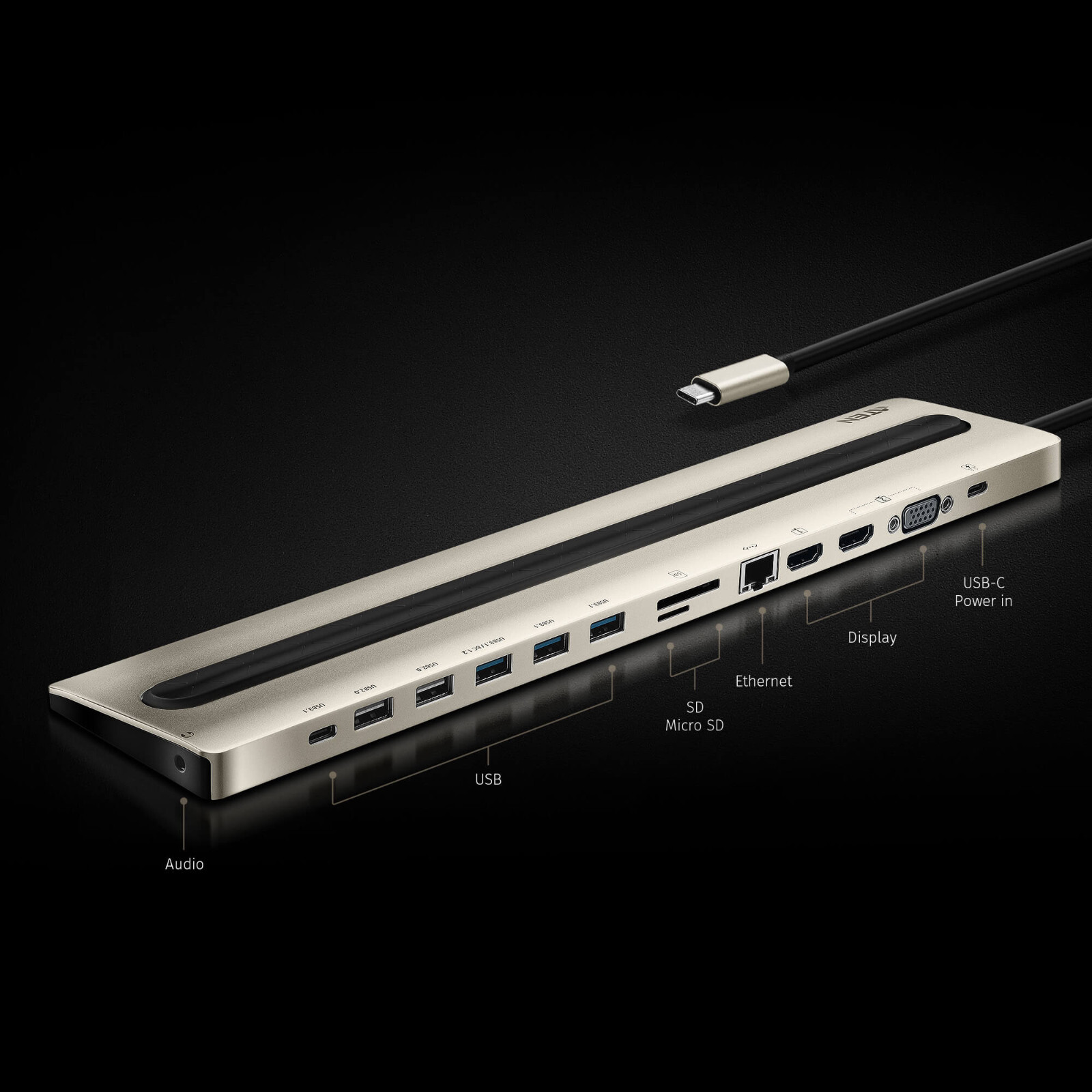 Aten USB-C Multiport Dock w/ Power Pass-Through - UH3237
