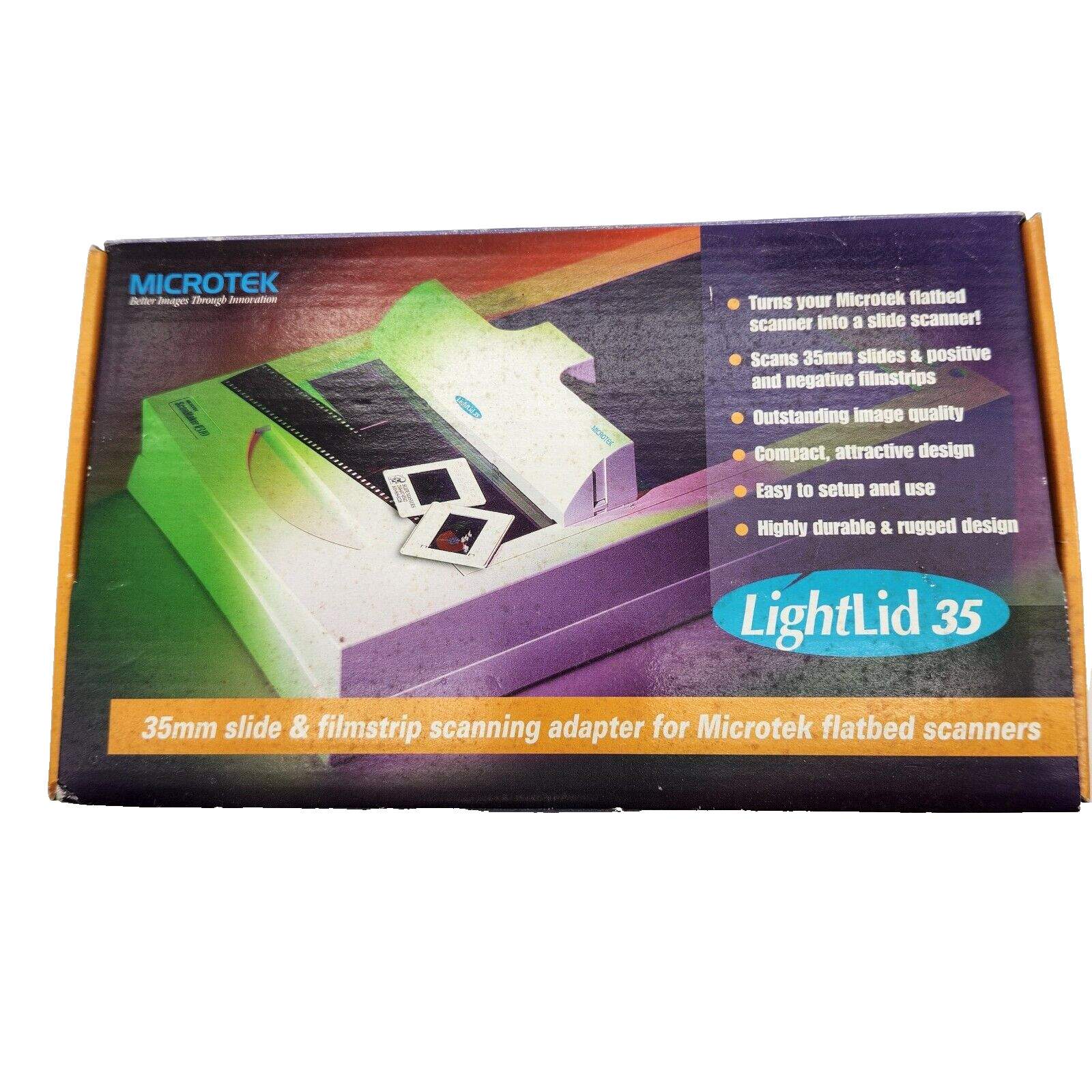 Film Scan Scanner Microtek LightLid 35 Adapter Flatbed Scanmaker Slide Filmstrip