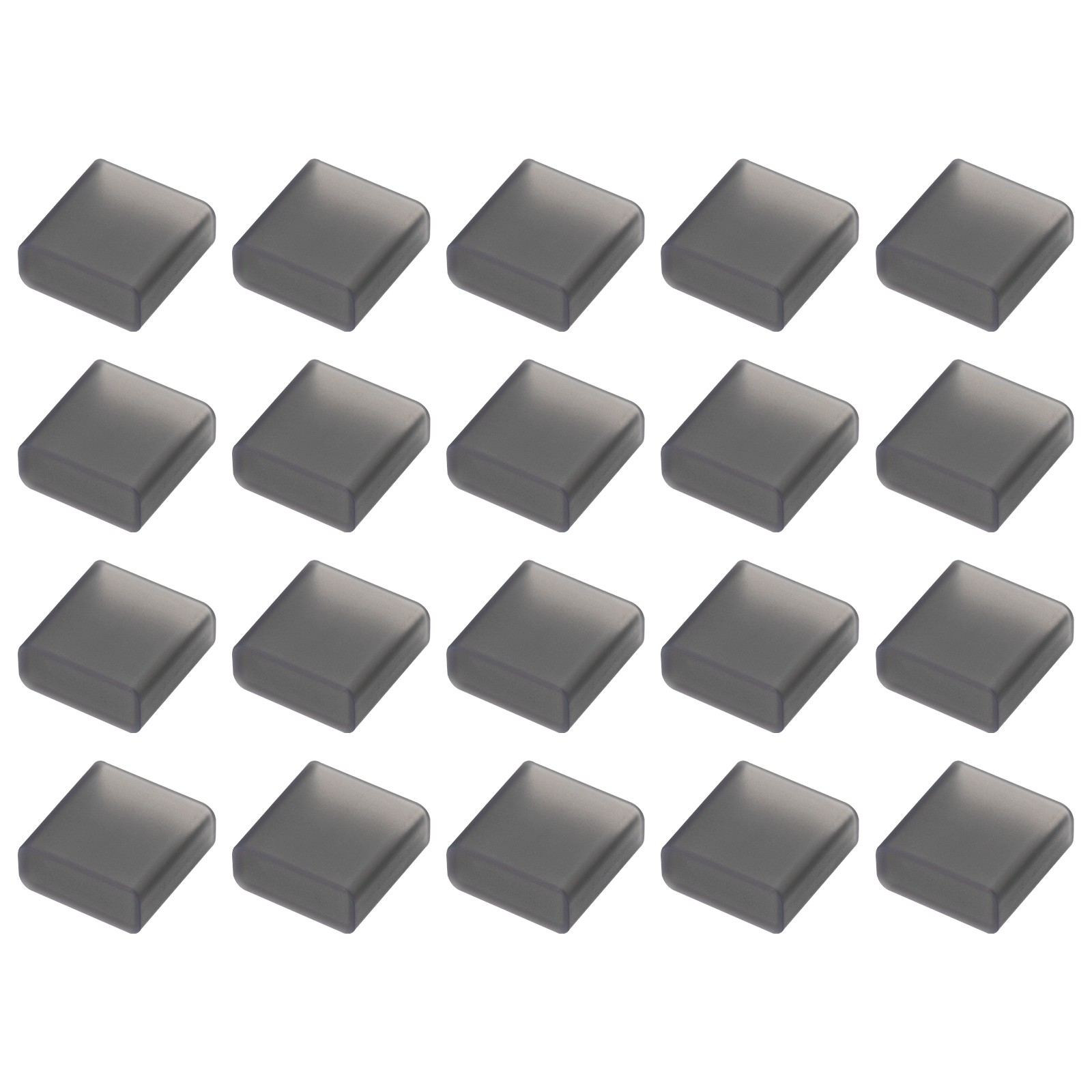 20pcs USB 2.0 Port Cap Cover Silicone Protector for USB Data Cable, Clear Black