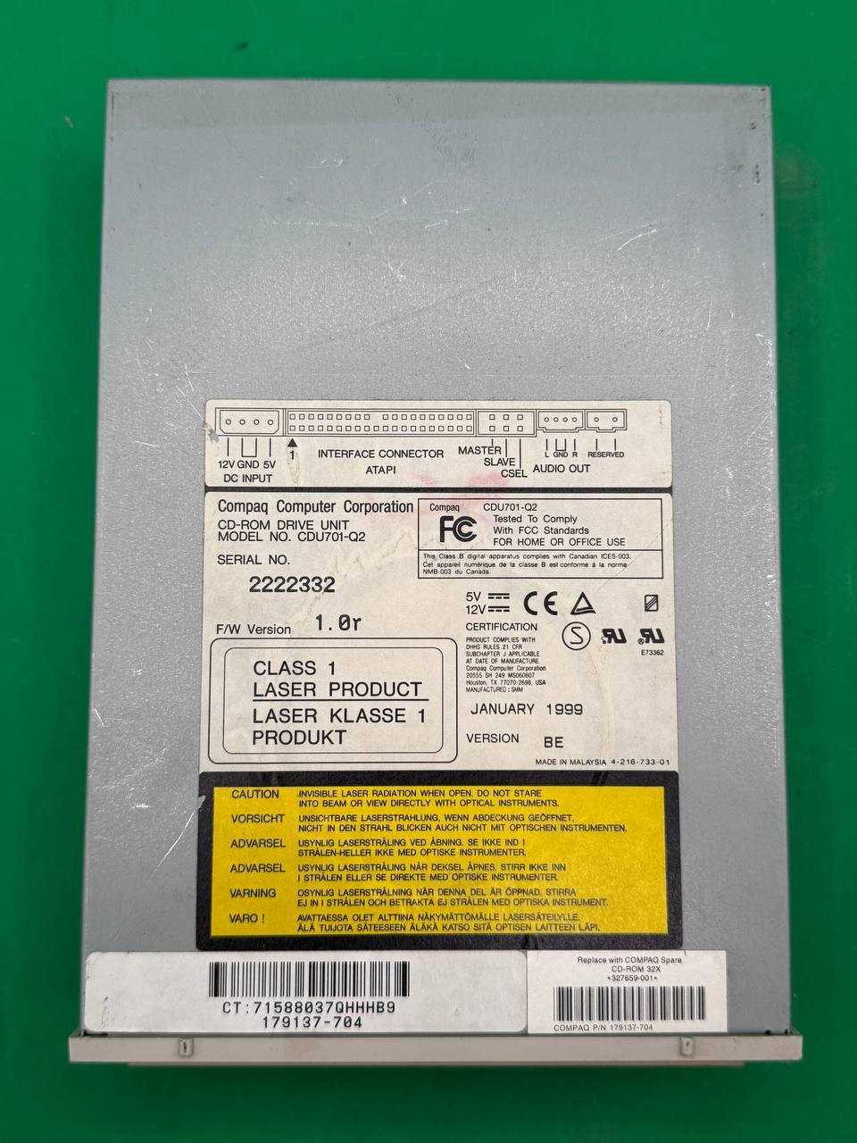 Compaq CDU701-Q2 32X ATAPI Internal CD-ROM Drive Beige IDE TC