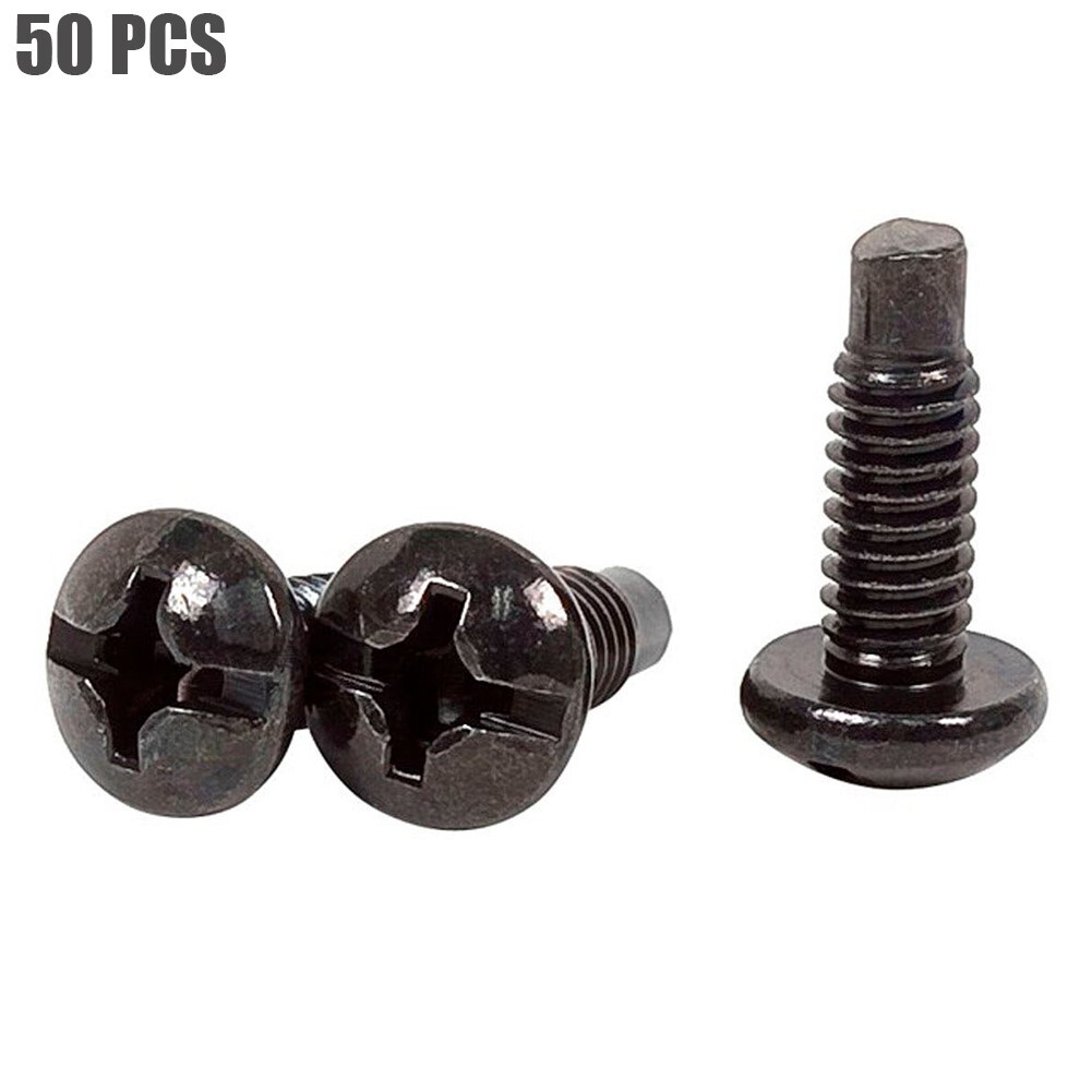 50 Pieces Pcs Pack Black 12/24 Screw Bolts for Networking Server Relay Racks