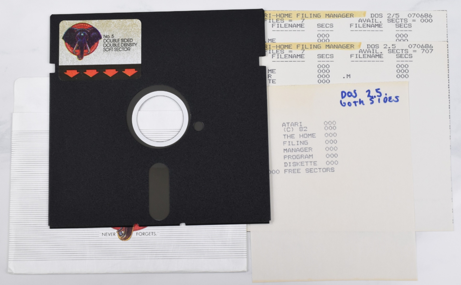 Vtg Computer Floppy Disk - Collectible, Untested, As-Is (Atari Home Filing Mgr)