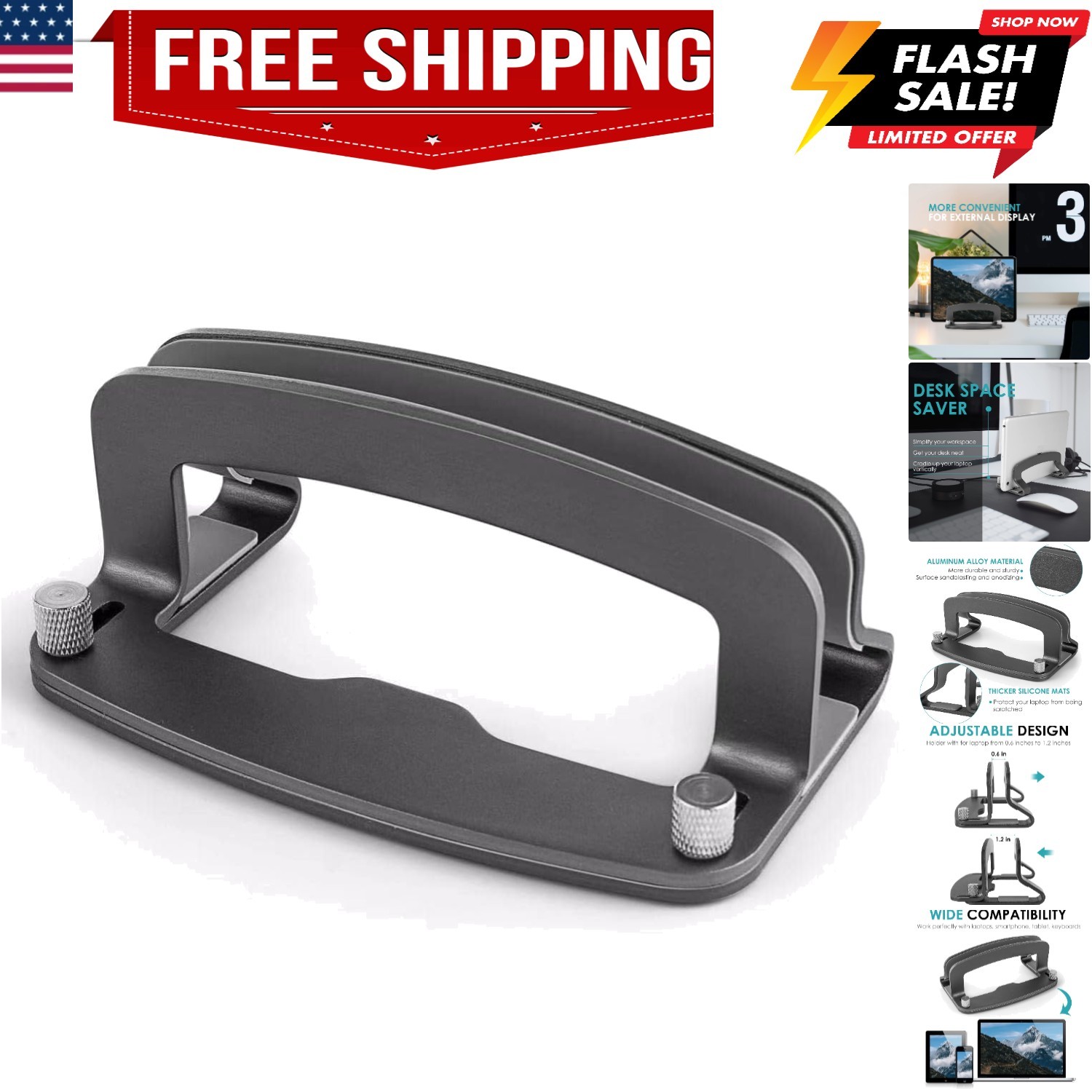 Aluminum Vertical Laptop Stand, MacBook Pro Laptop Vertical Stand Dock Holder...
