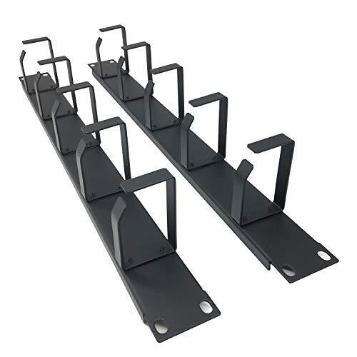 2 Pcs Of 1u 19" Rack Mount Cable Management Organizer 5 Dring Metal Server Rack 
