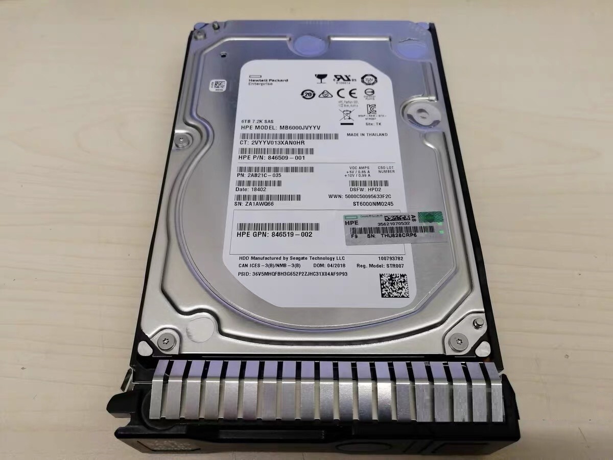 for HPE 6TB SAS 12G 7200 RPM 3.5"846610-001 846514-B21 Internal Hard Drive