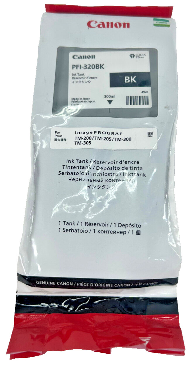 GENUINE Canon PFI-320 Black for imagePROGRAF TM-200 TM-205 TM-300