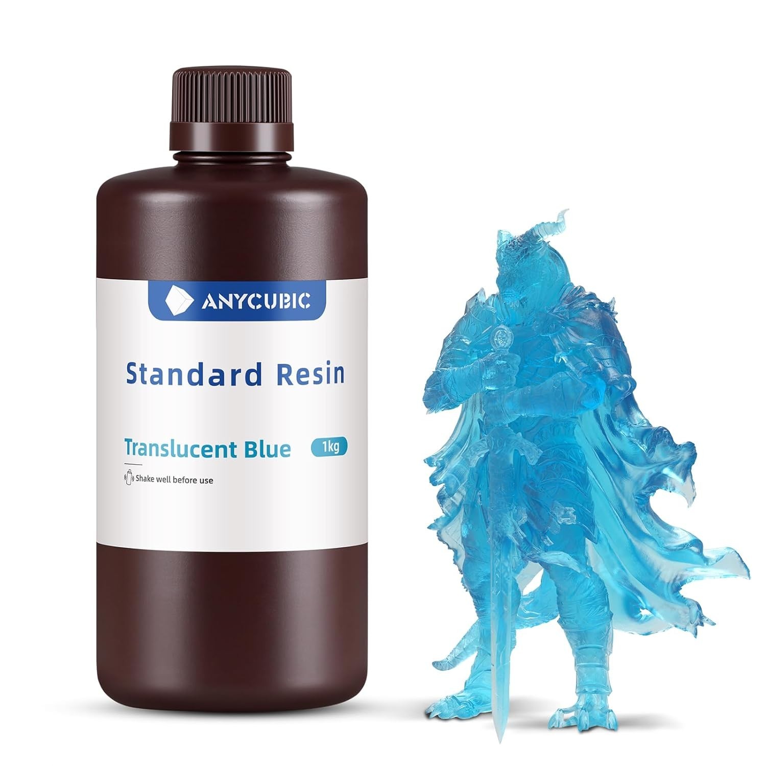 1kg of Translucent Blue Anycubic Standard Resin