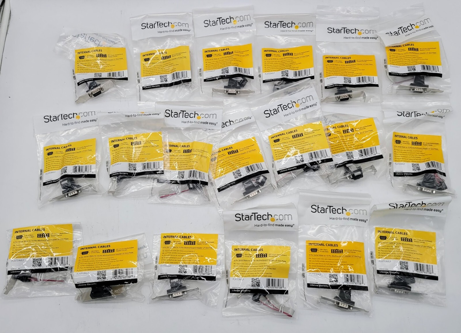 Lot of 19 StarTech.com PLATE9MLP 9 Pin Serial Male to 10 Pin Motherboard Header