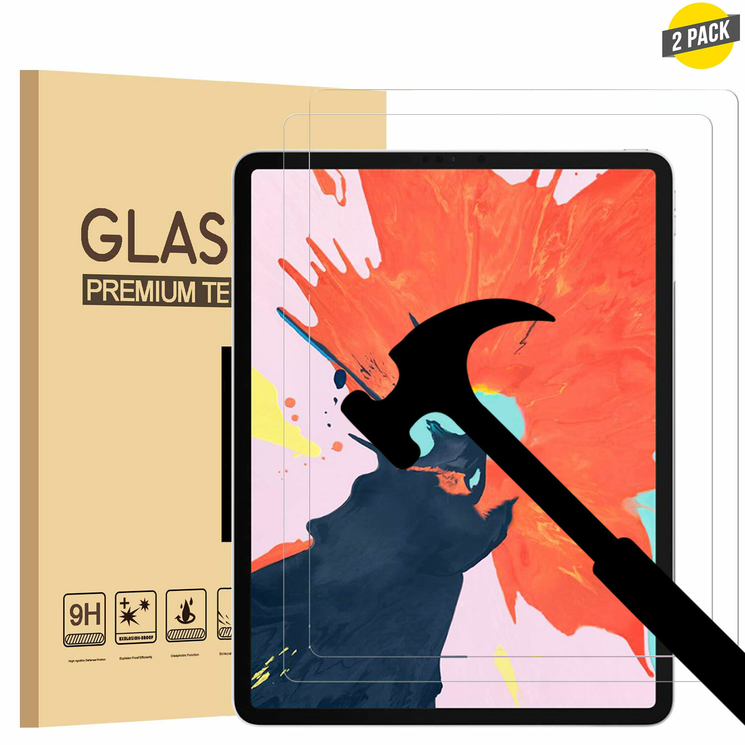 2PCS Tempered Glass Screen Protector for iPad 13" 12.9" 11" 10.9" 10.2" 9.7 inch
