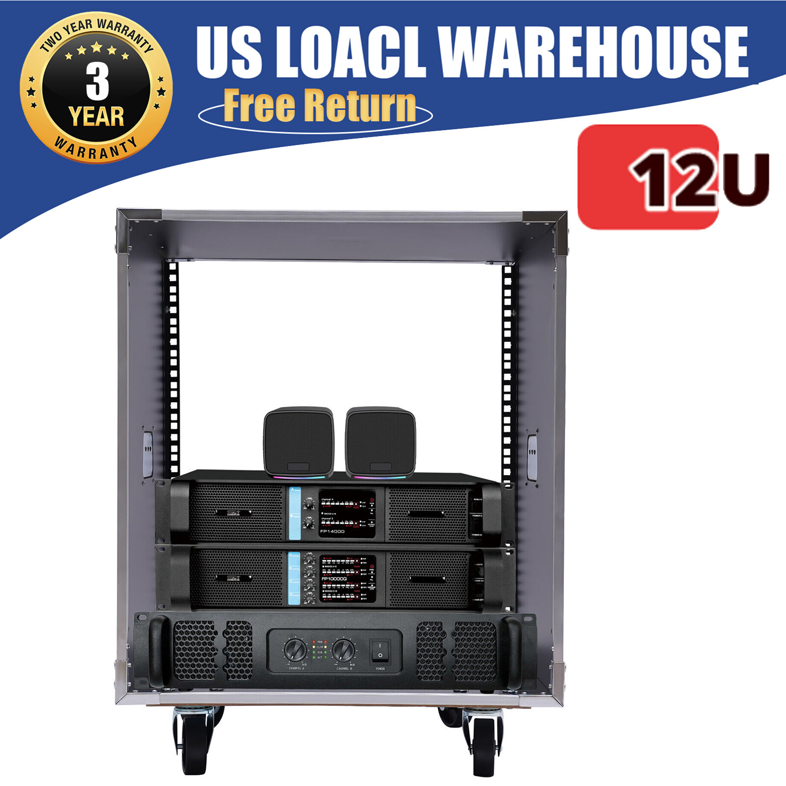 New 12U Rolling Network Server Data Cabinet Enclosure Rack Built-in Handles USA