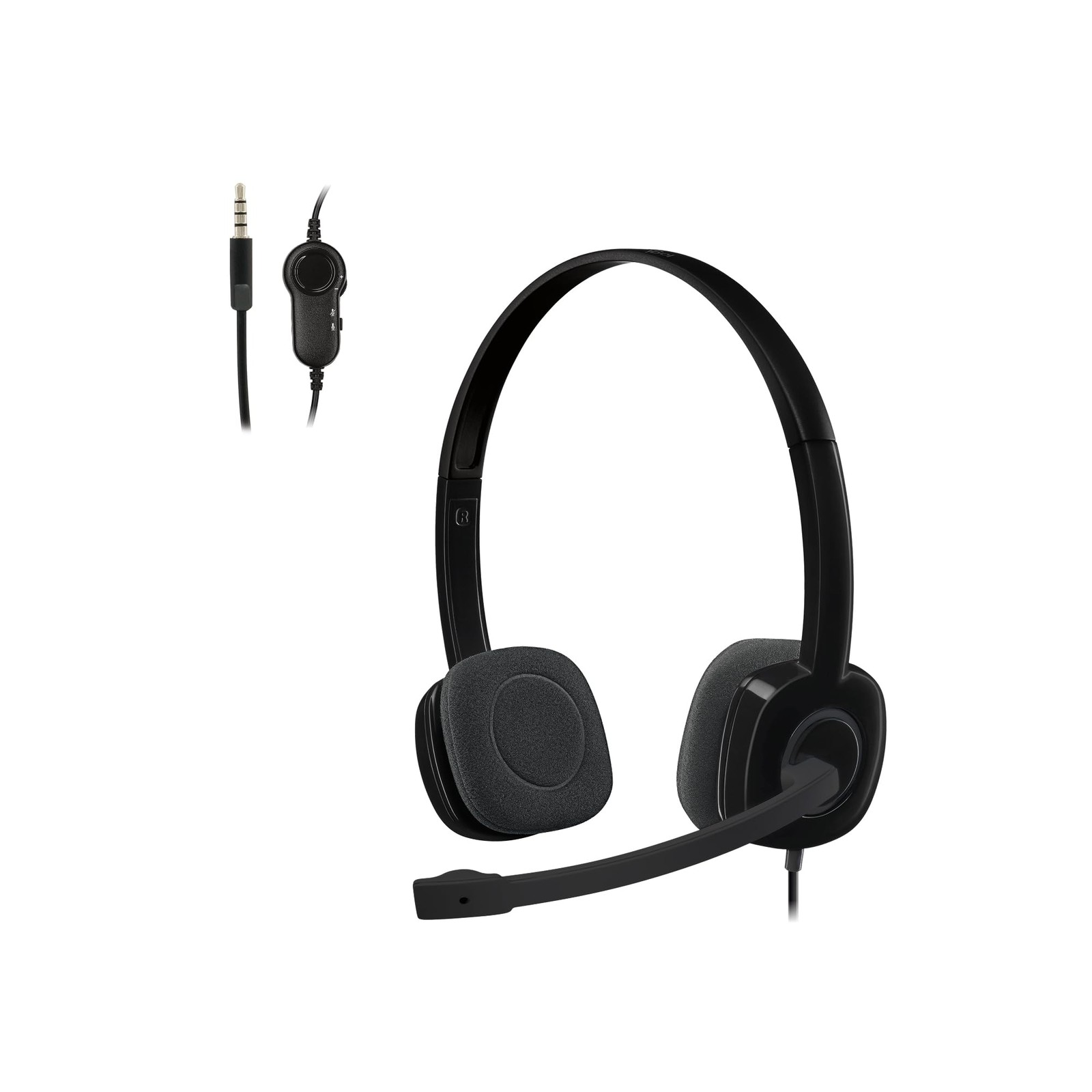 Logitech H151 Stereo Multi Device Headset with In Line Controls Black