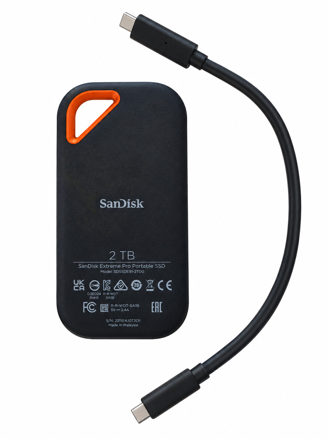 SanDisk Extreme PRO V2 2TB USB-C Portable External SSD 2000MB/s - SDSSDE81-2T00