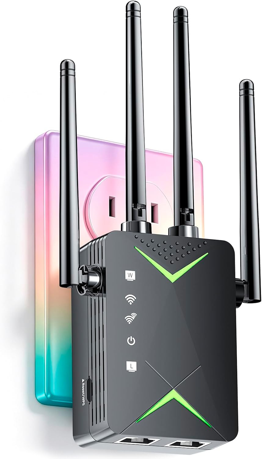 Wifi Extender Signal Booster for Home, Covers 18,500 Sq Ft, Ethernet Port