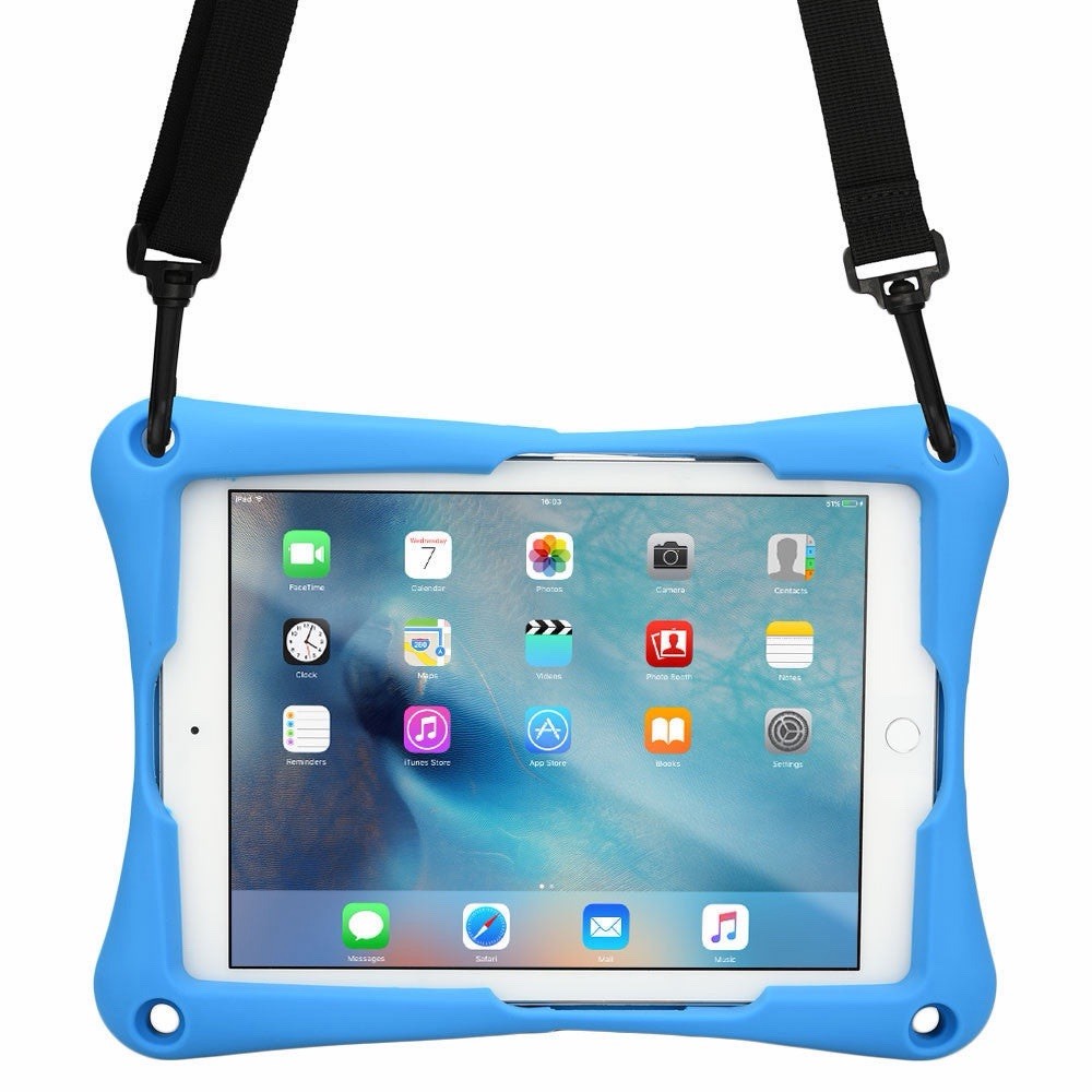 Cooper Trooper 2K Drop Proof Shockproof Rugged Case for iPad 9.7in Blue w/ Stand