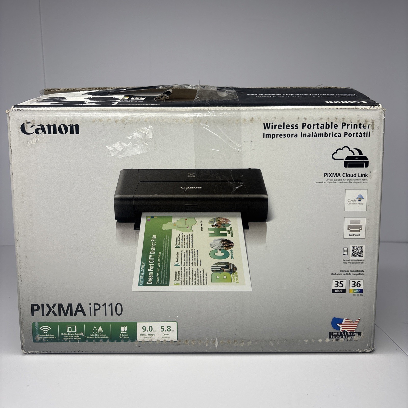 Canon PIXMA iP110 Wireless Portable Mobile Inkjet Photo Printer