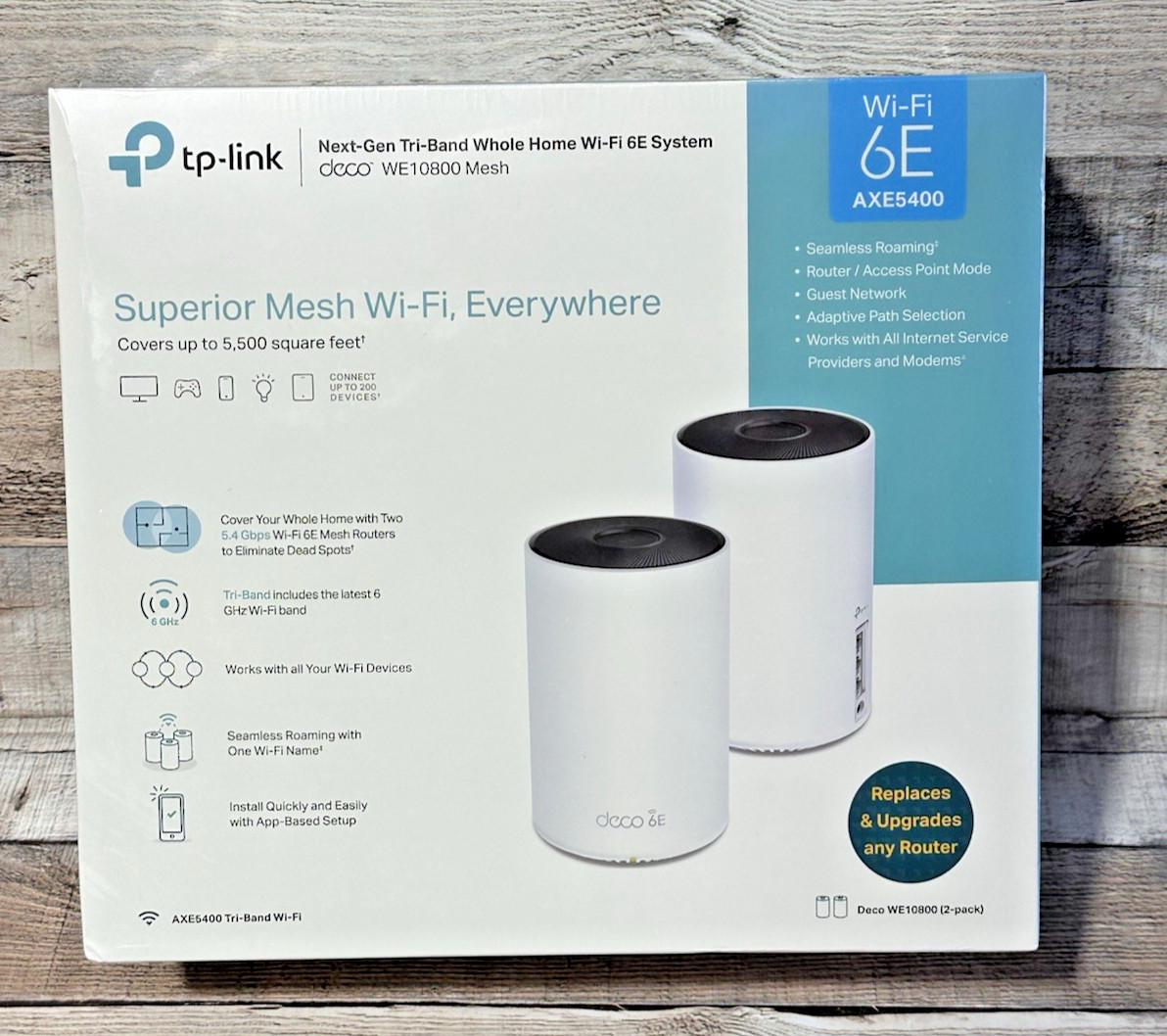 NEW TP-Link Deco WE10800 (2-PACK) AXE5400 Next Gen Tri Band Whole Home WI-FI 6E