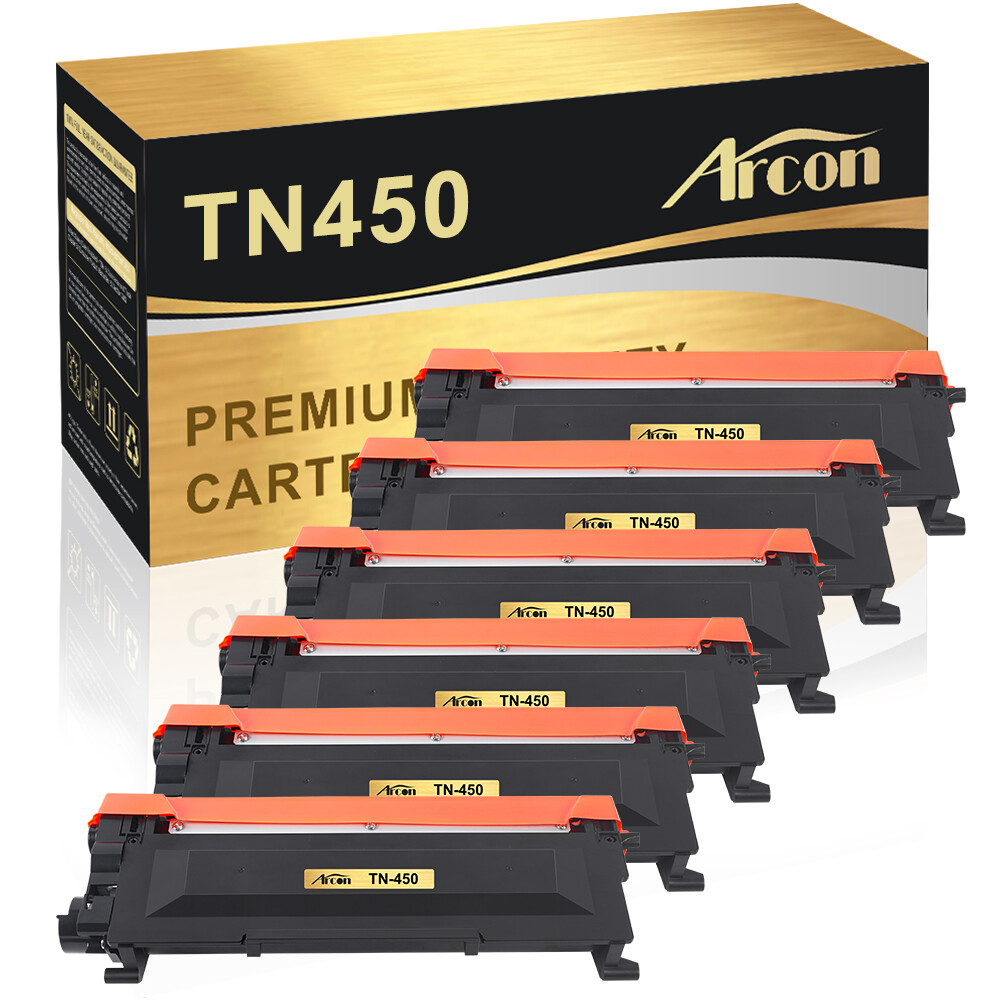 6PK Black TN450 Toner Compatible with Brother HL-2242D HL-2250DN HL-2270DW 2242D