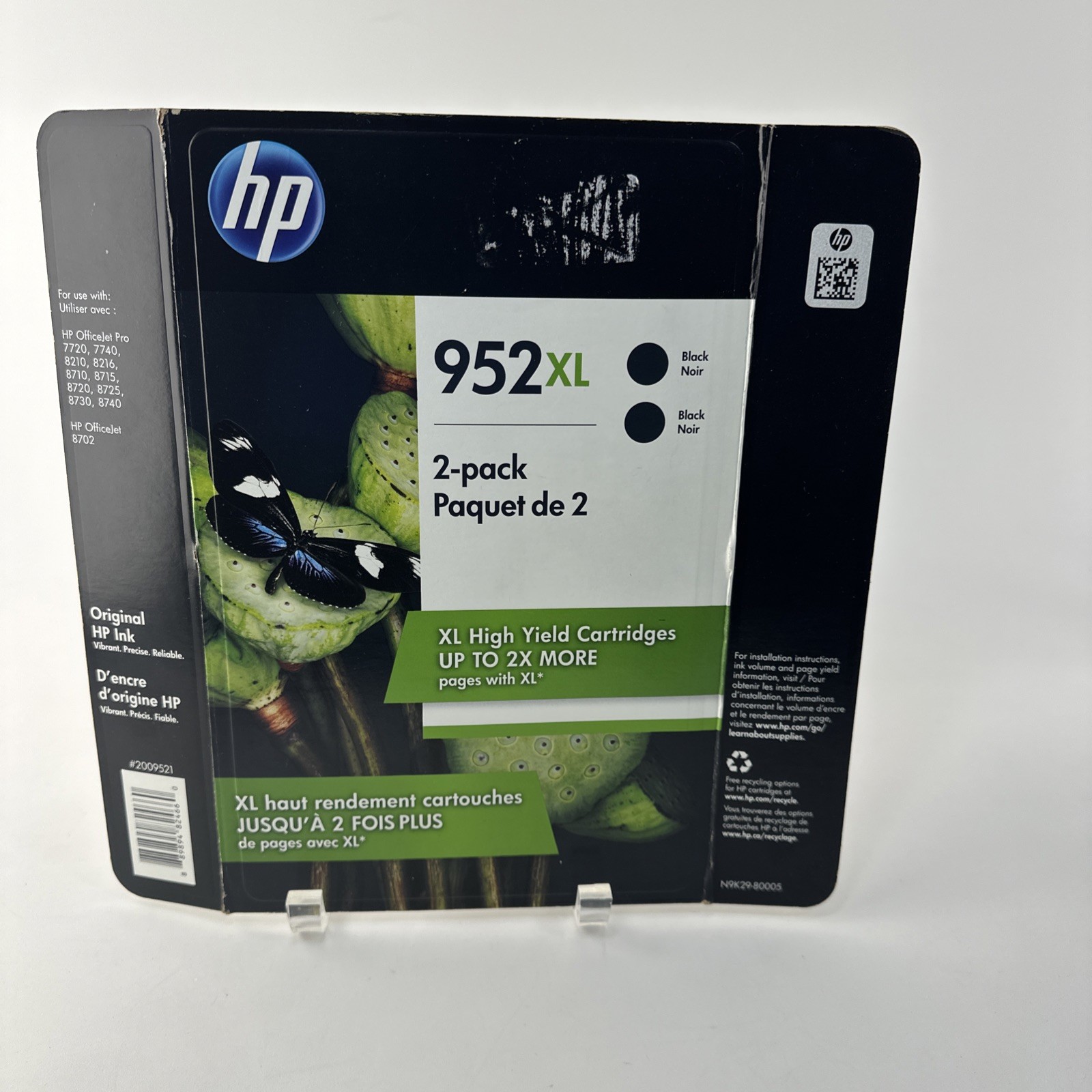 HP 952XL N9K29BN Black Ink Cartidge, 2-Pack, Expires Nov 2019