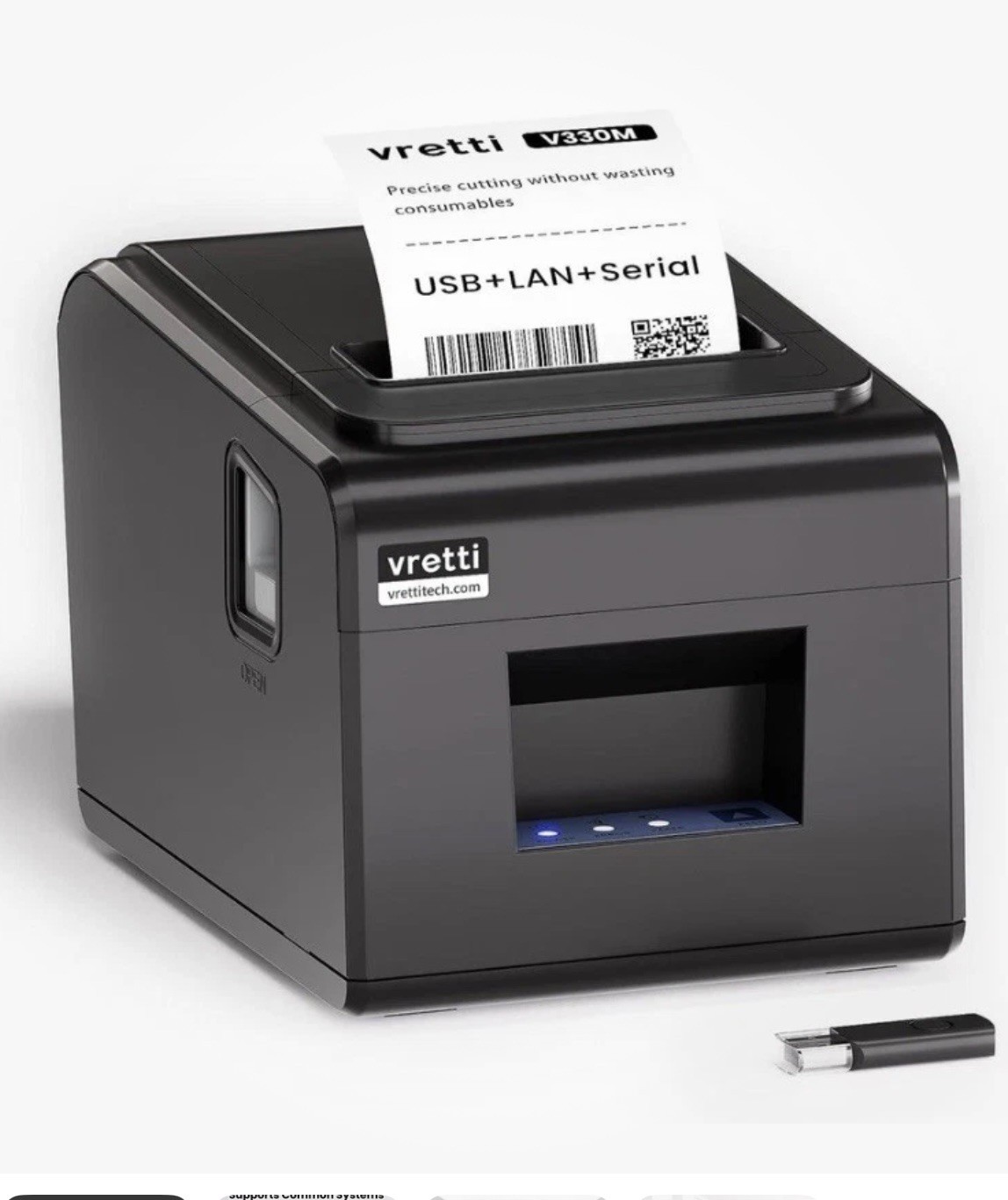 Vretti V330M 80mm Thermal Receipt Printer 3 1/8" High-Speed USB LAN Serial POS
