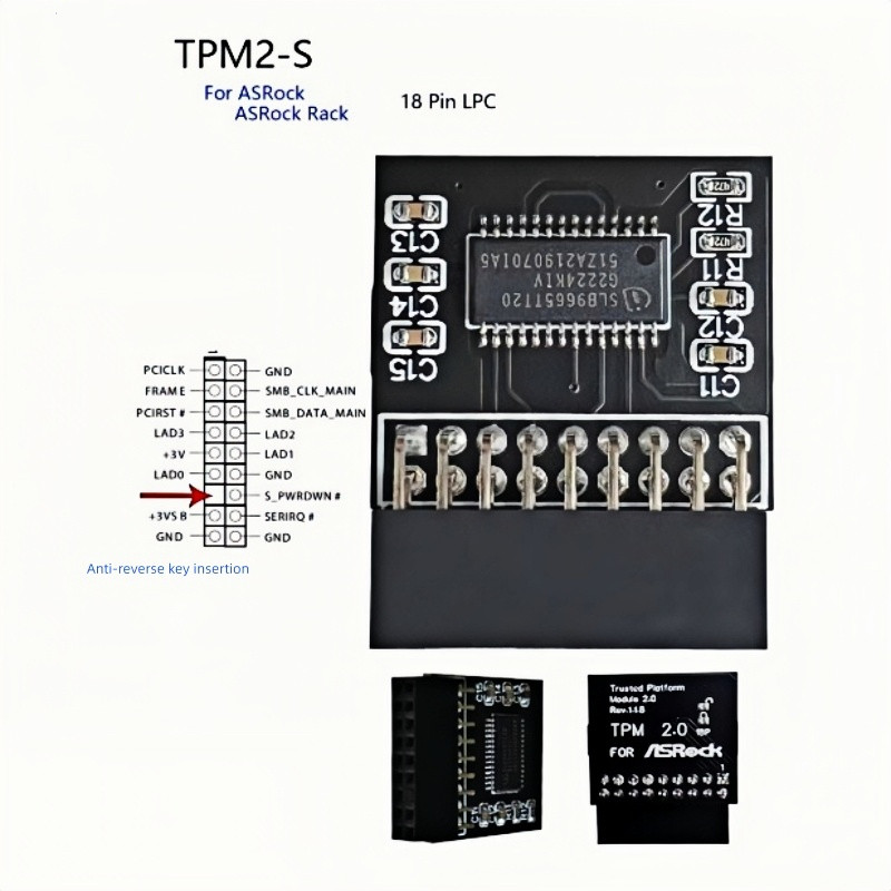 1PCS BRAND NEW TPM2.0 Security Module ASRock TPM2-S LPC 18 pin Fast Delivery