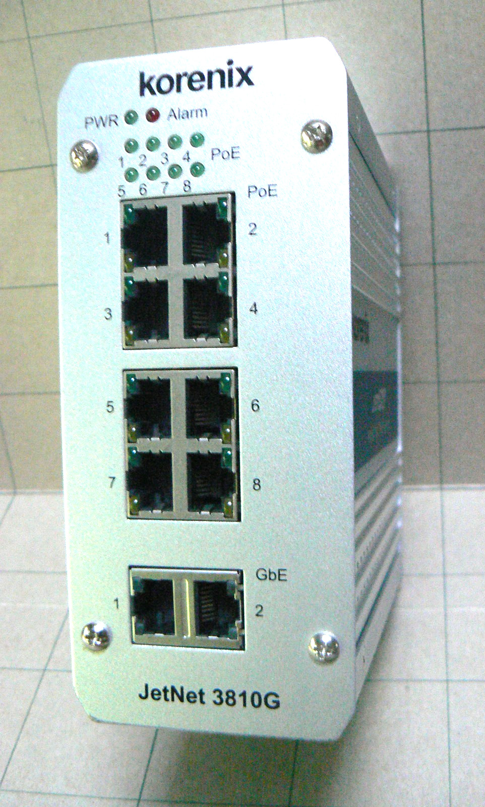 KORENIX JetNet 3810G , 8-Port Industrial PoE Switch, USED.    (B)