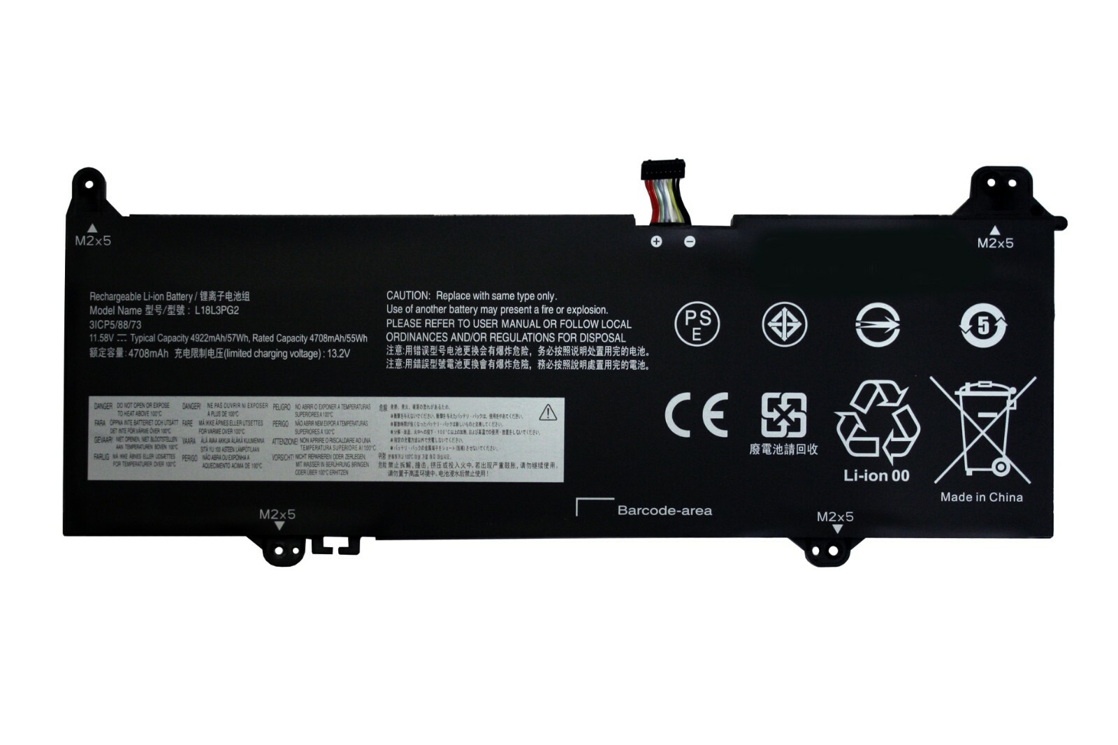 REPLACEMENT L18D3PG2 BATTERY FOR LENOVO CHROMEBOOK 14E S345-14AST 5B10T04978 57W