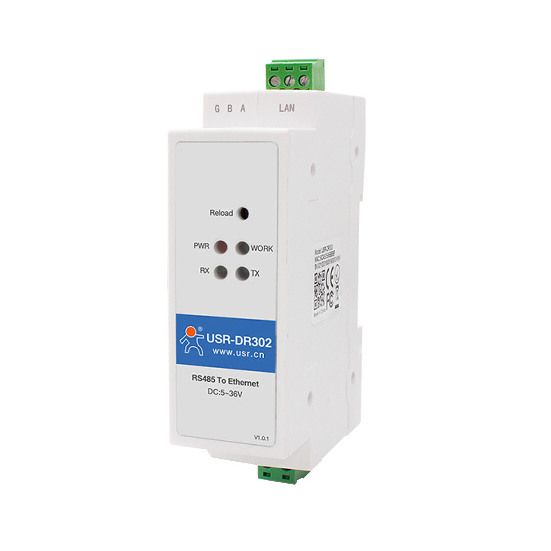 USR-DR302 Din-Rail Modbus RS485 Serial Port to Ethernet Converter