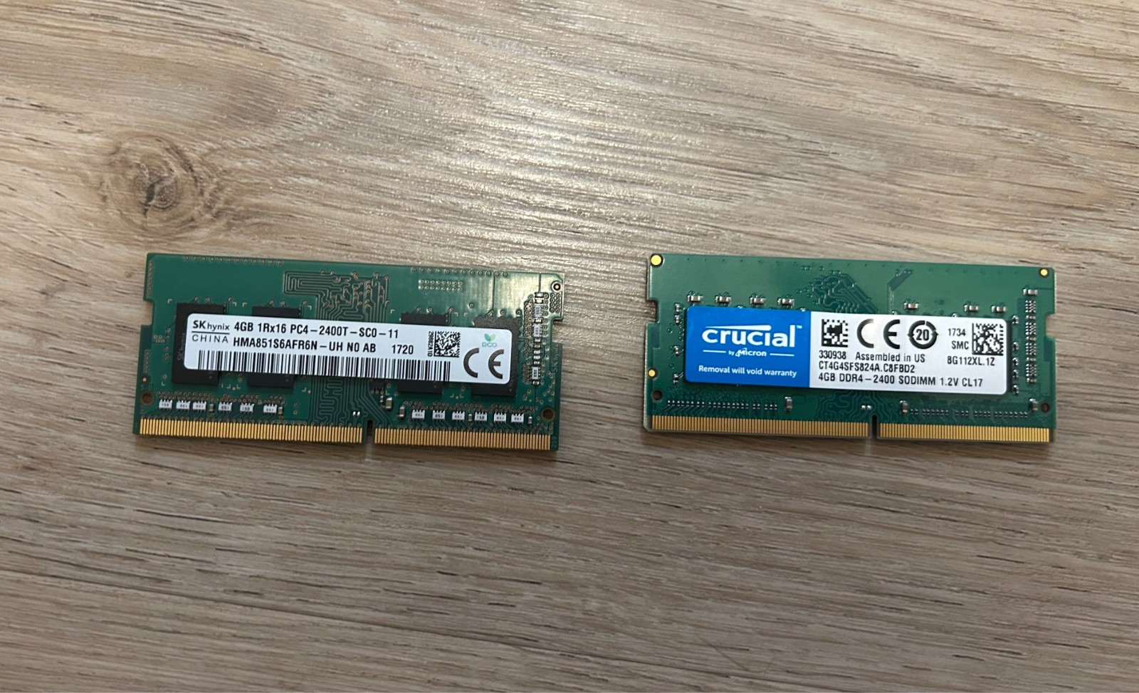 USED WORKING DDR4 SODIMM SK HYNIX 2400/Crucial 2400