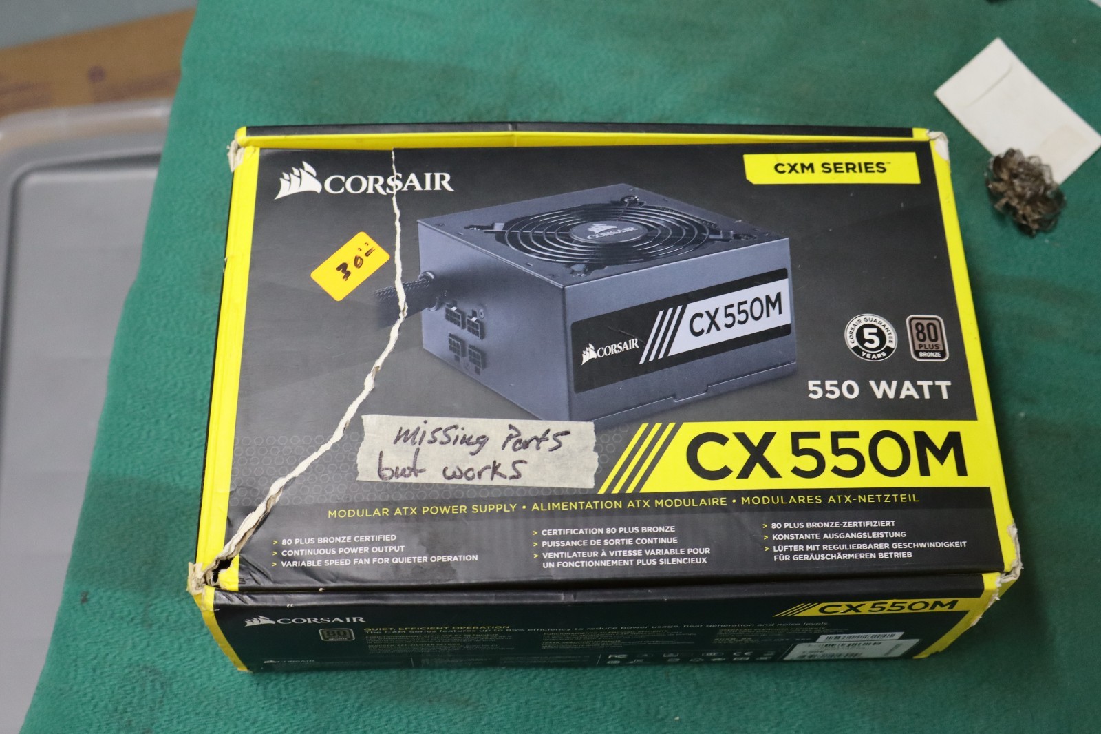 Corsair CX550M CXM Series 550W RPS0028 Modular Power Supply | tested